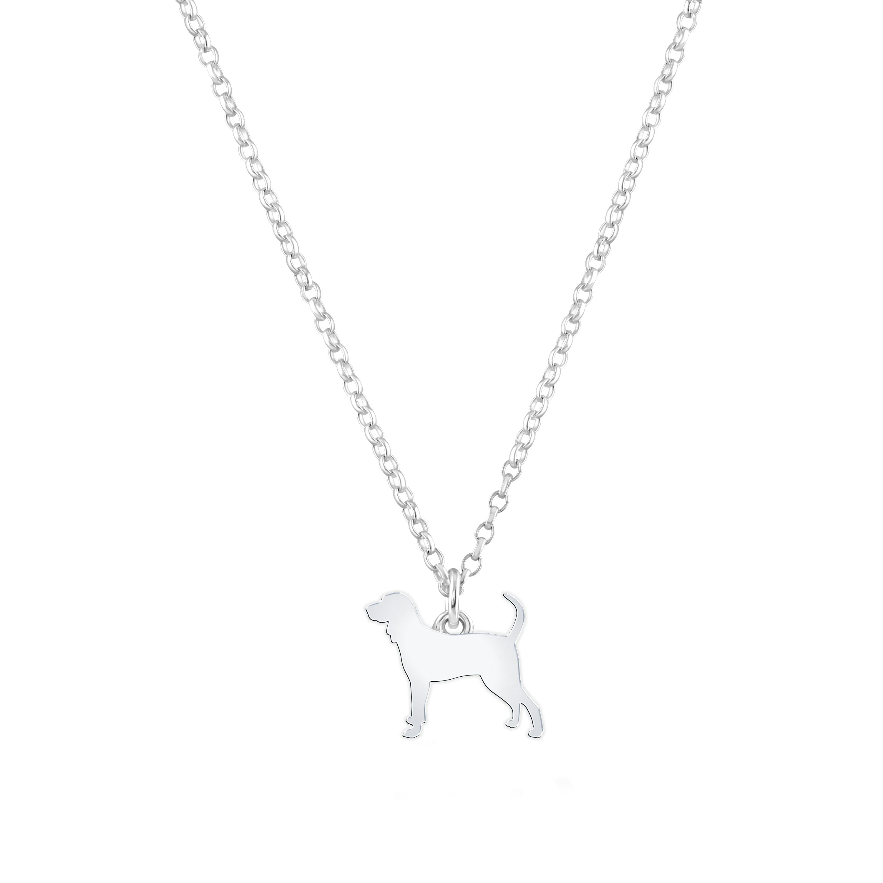Mylee London Silver Coonhound Silhouette Necklace - Personalised - Yes