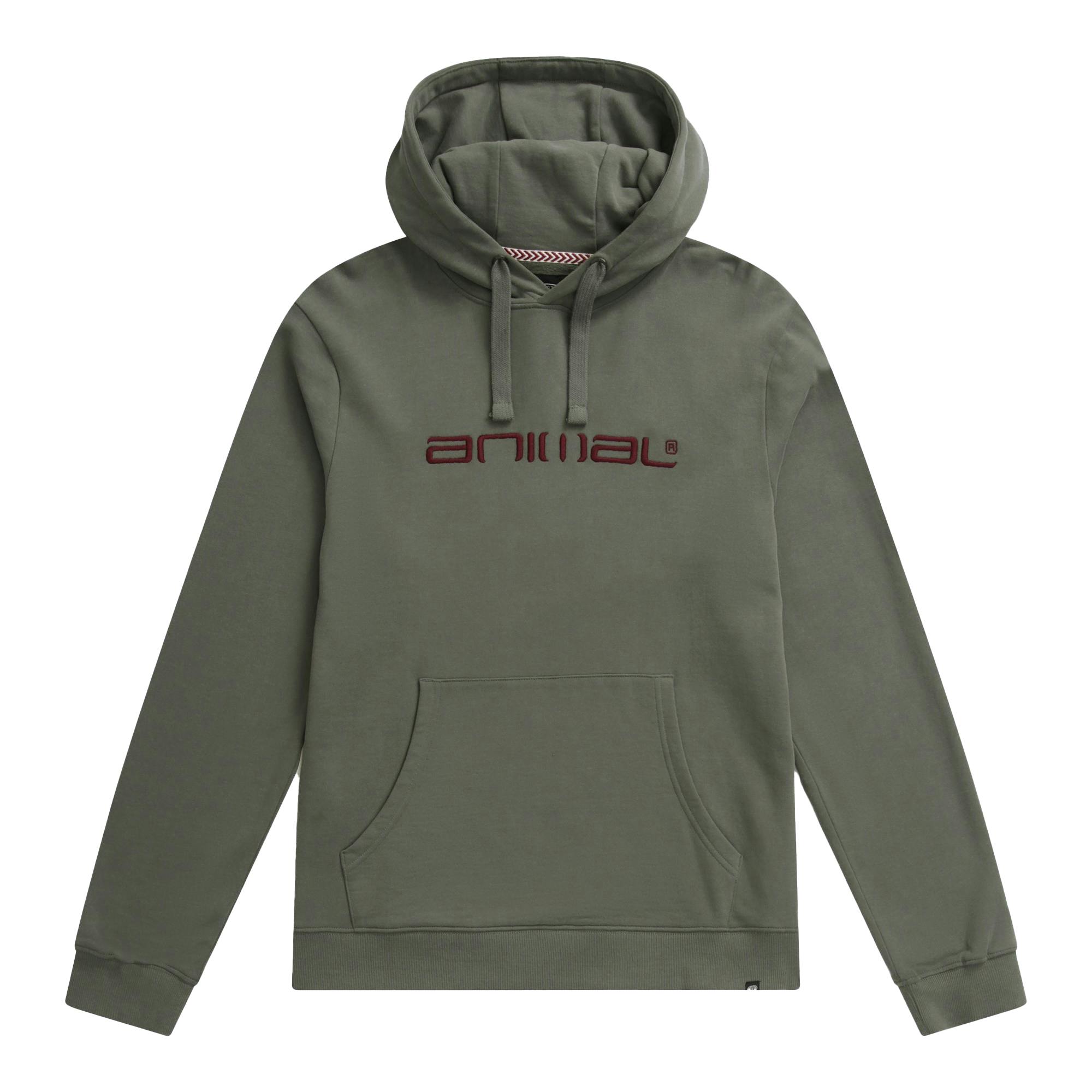 Animal Men's Green Driver Logo Organic Hoodie - Khaki - Khaki - Xs - 100% Organic Cotton