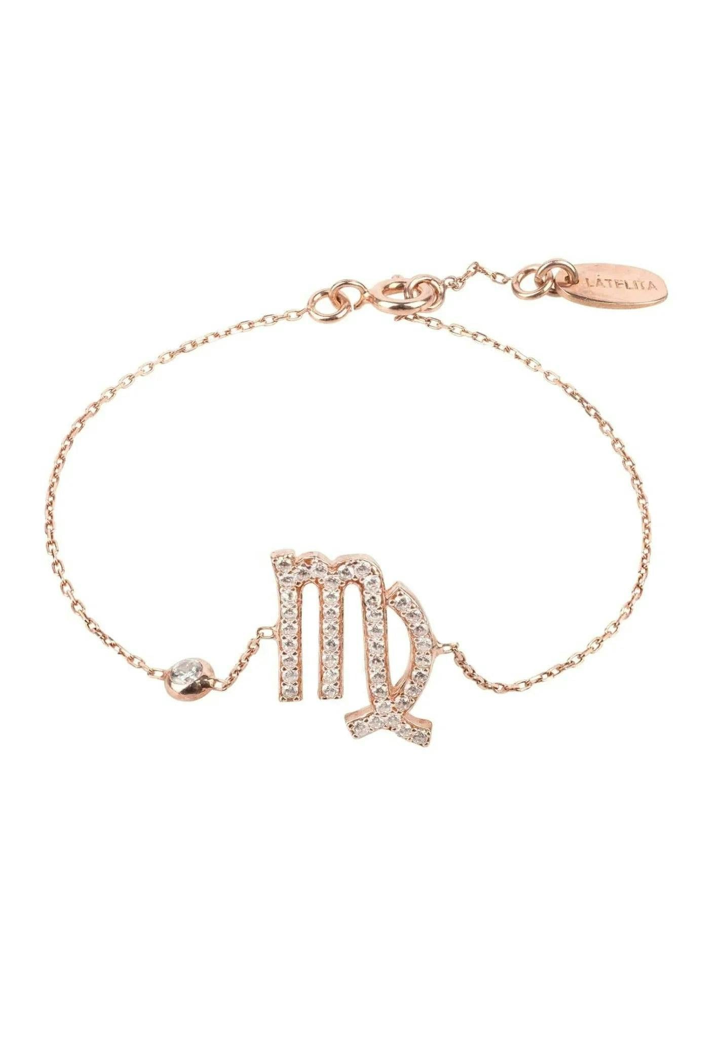 Latelita Silver/White/Light Zodiac Horoscope Star Sign Bracelet Virgo - Rosegold