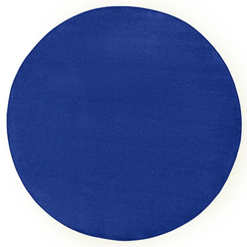 Rackhams Blue Modern Plain Rug – Soft Short Pile - Ø 133 Cm