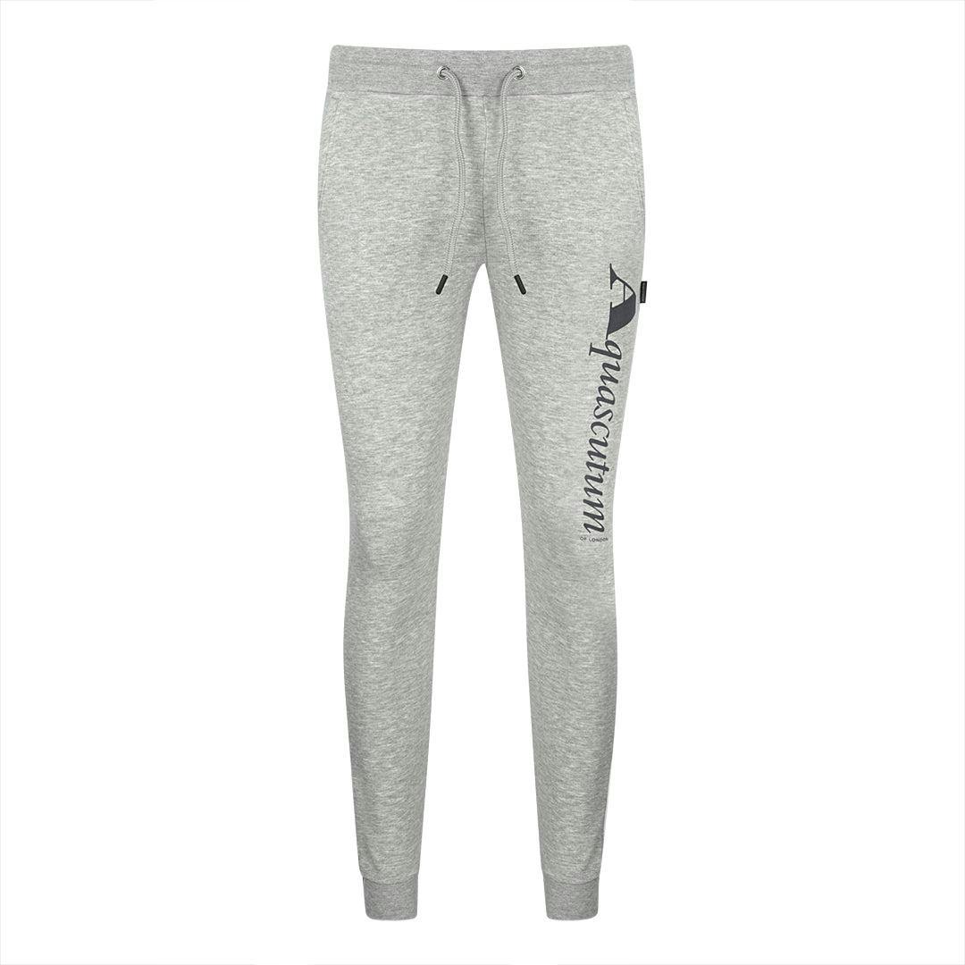 Aquascutum Unisex Grey Adult Logo Sweatpants - Xl - 100% Cotton