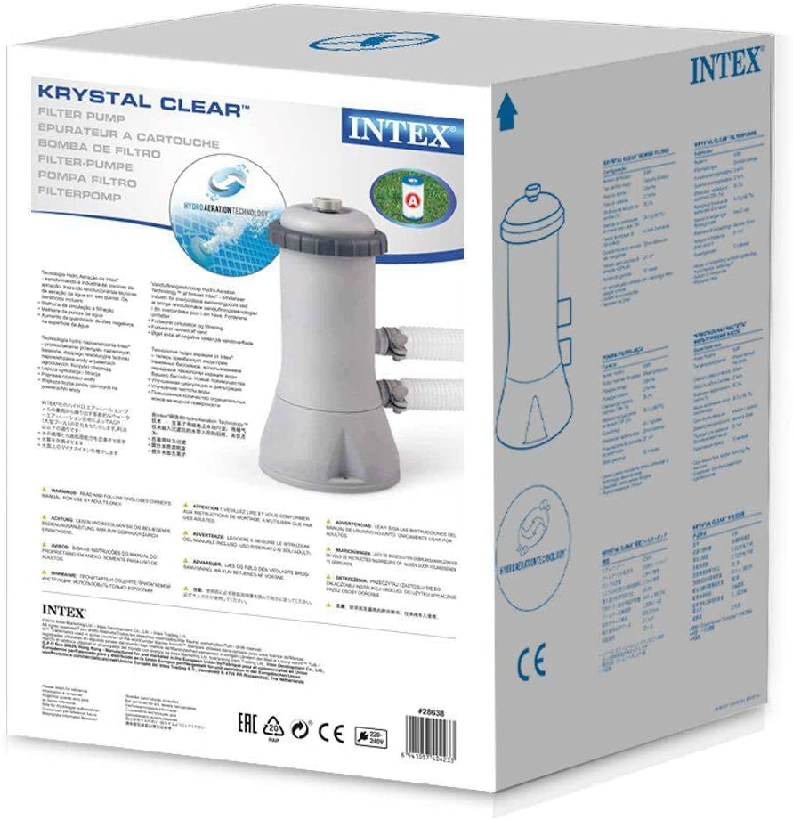 Intex Krystal Cartridge Filter Pump For Up To 15Ft Pool