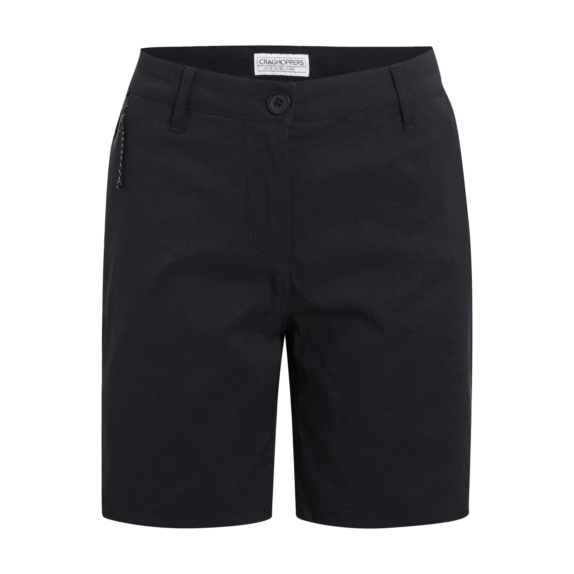 Craghoppers Women's Black Kiwi Pro Iii Casual Shorts - 10 Uk - 96% Polyamide-Nylon/4% Elastane