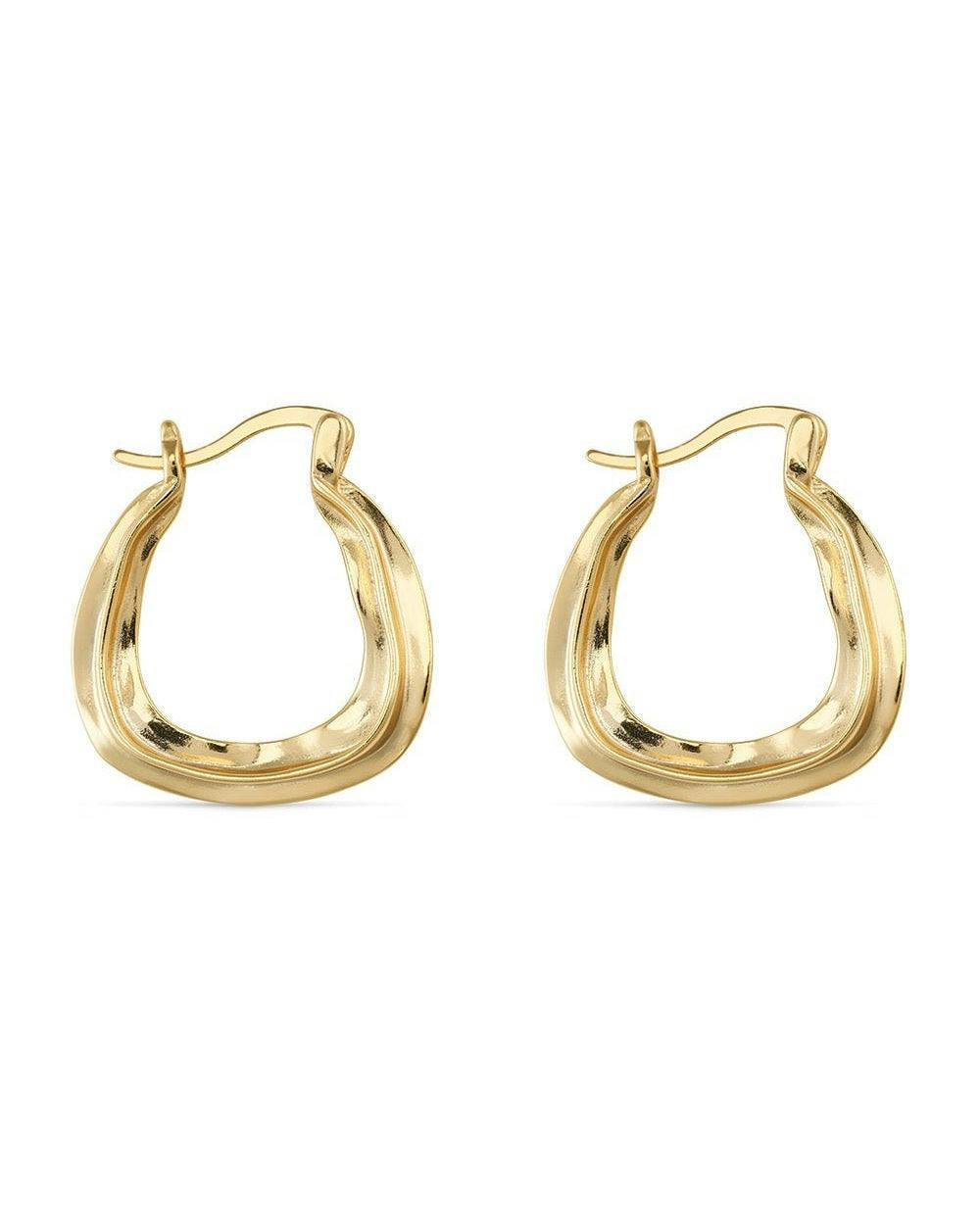 Elk & Bloom Gold Chunky 14K Plated Oval Hoop Earrings - No, Thank You