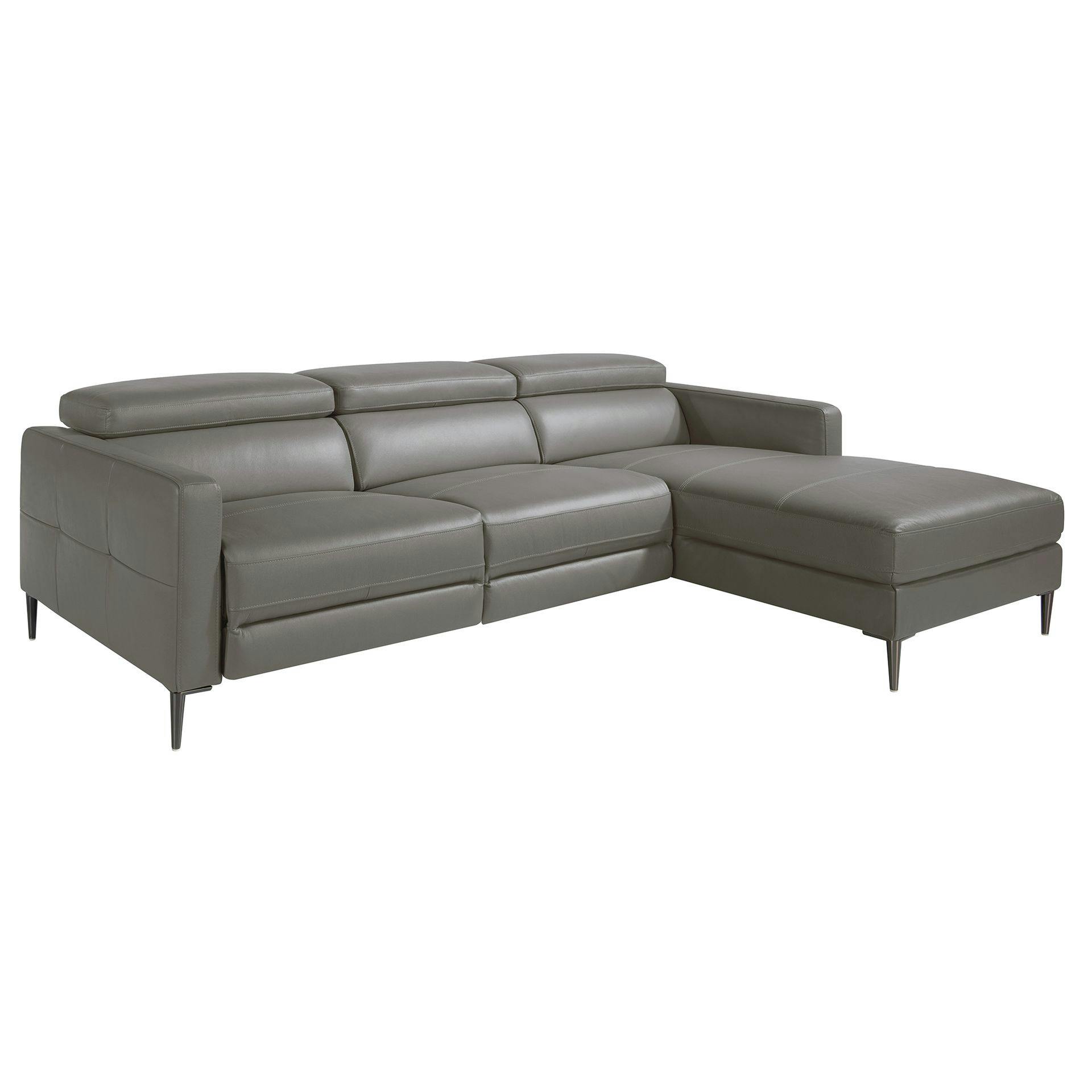 Rackhams Dark/Grey Relax Corner Sofa In Leather 6125/6126 - Right
