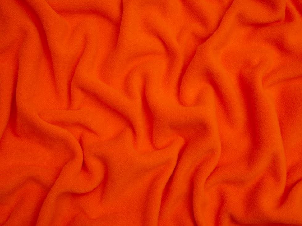 Minerva Orange Core Range Polar Fleece Fabric - Plain Design Dressmaking Fabric, 150 Cm / 60" Wide - Per Metre - Bright