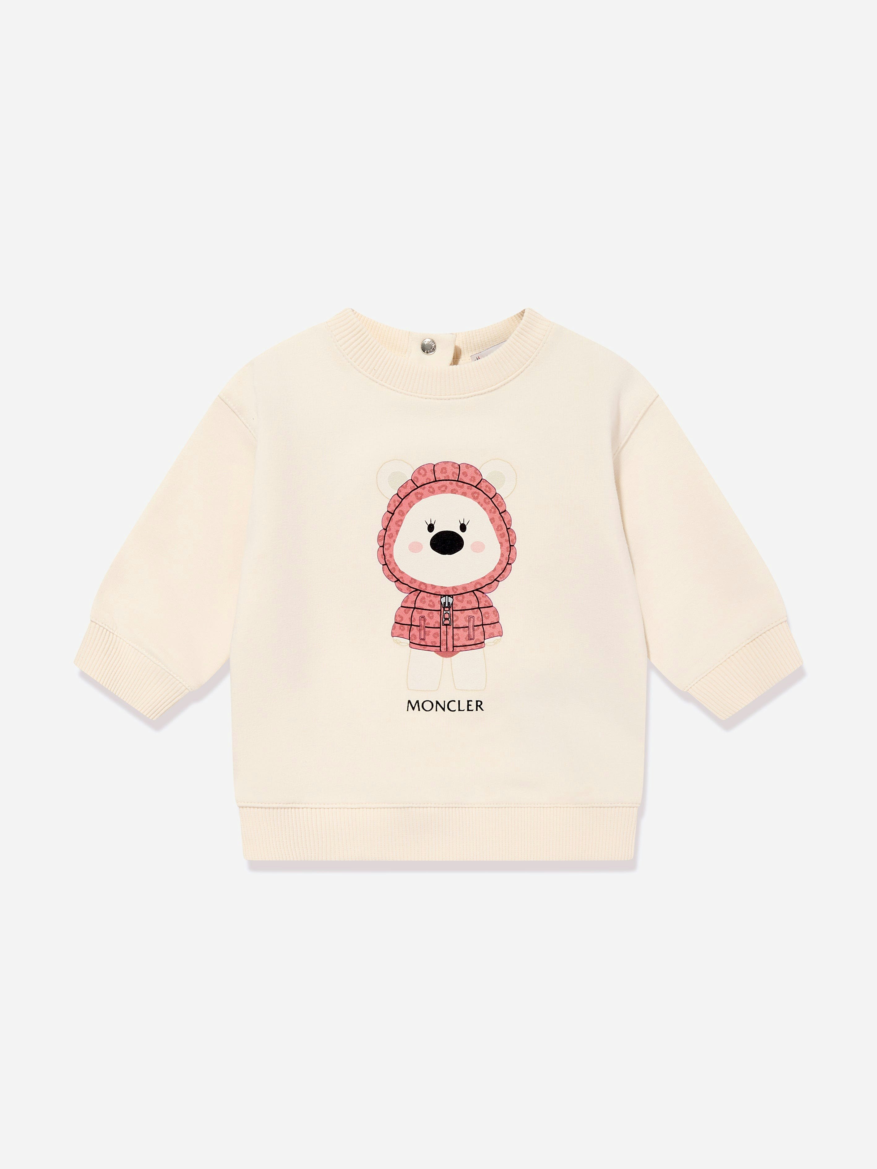 Moncler Enfant Women's Cream/Ivory Baby Girls Bear Sweatshirt In - 12 - 18 Mths