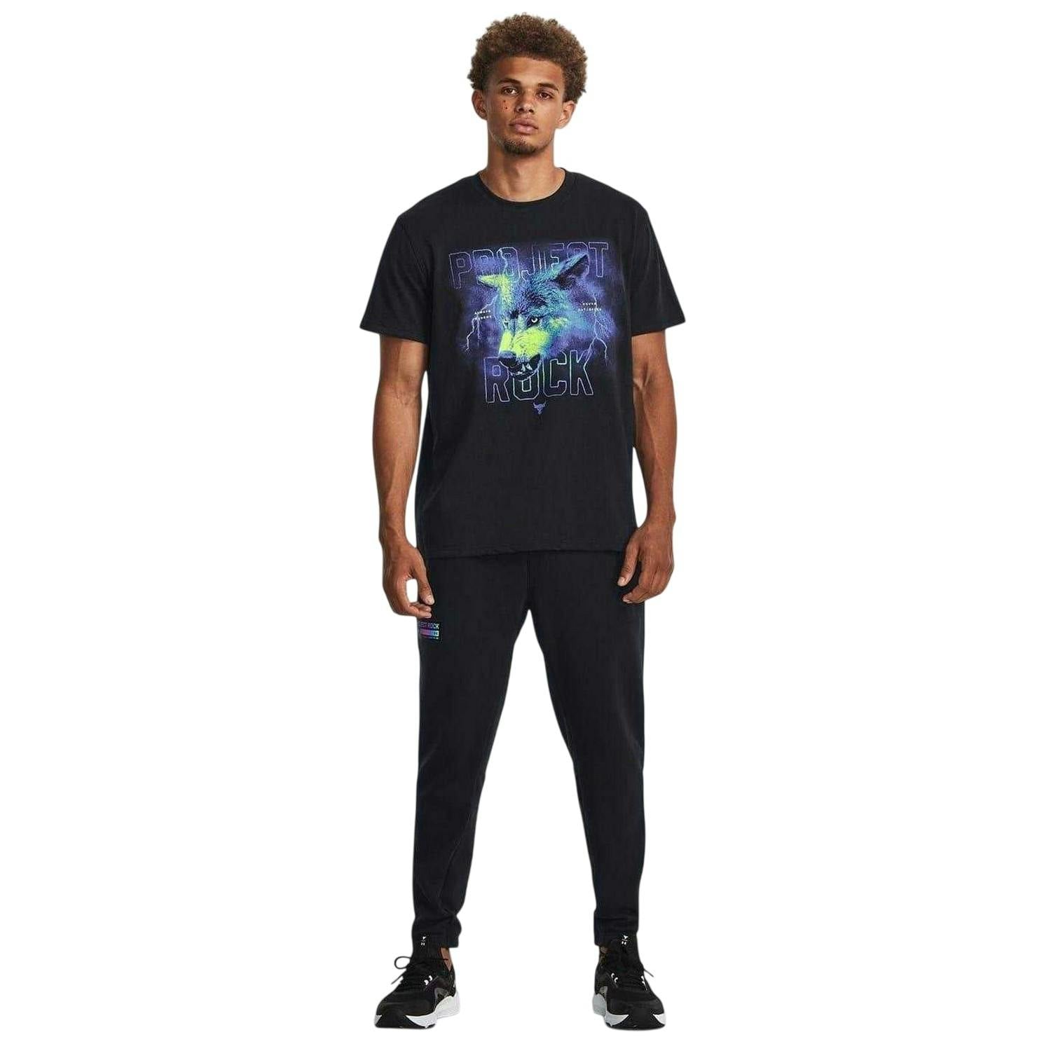 Under Armour Men's Black Project Rock Wolf Heavyweight T-Shirt - S - 100% Mixed