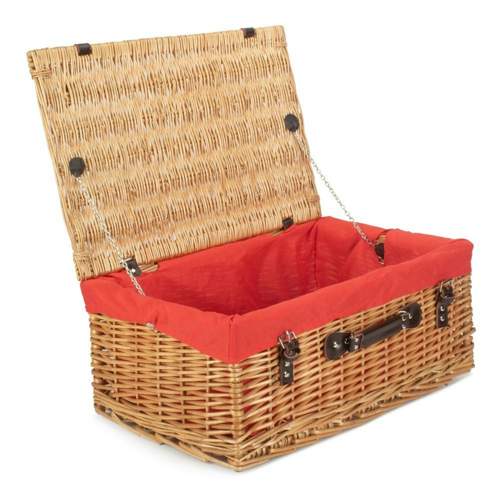 Red Hamper 55Cm Buff Willow Wicker Picnic Basket