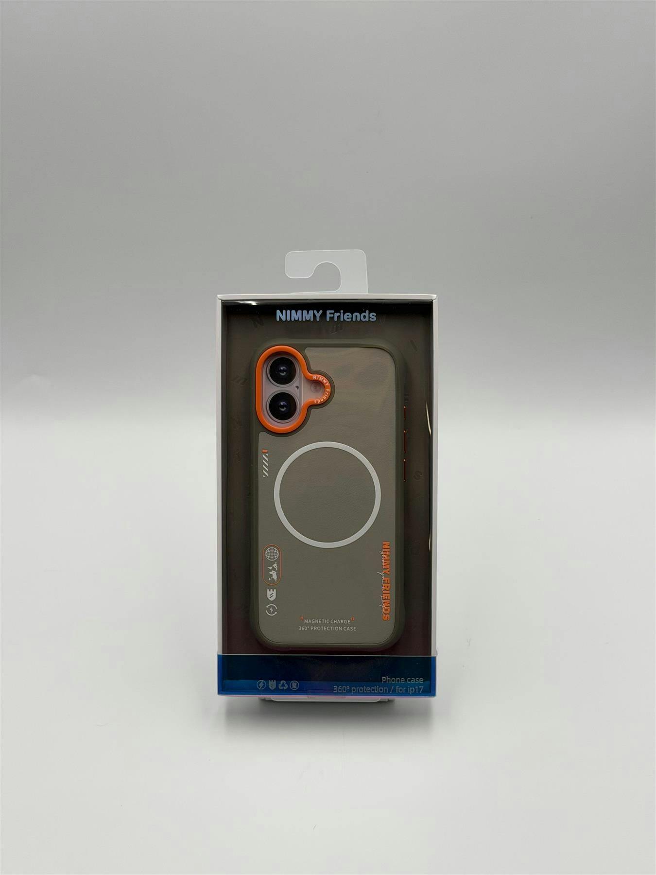 Nimmy Friends Grey/Orange Nimmy Cool & Cute 2.0 Case With Magsafe For Iphone 17 6.3" - N-Yjkm-Cx2.0-Ip17-05-A