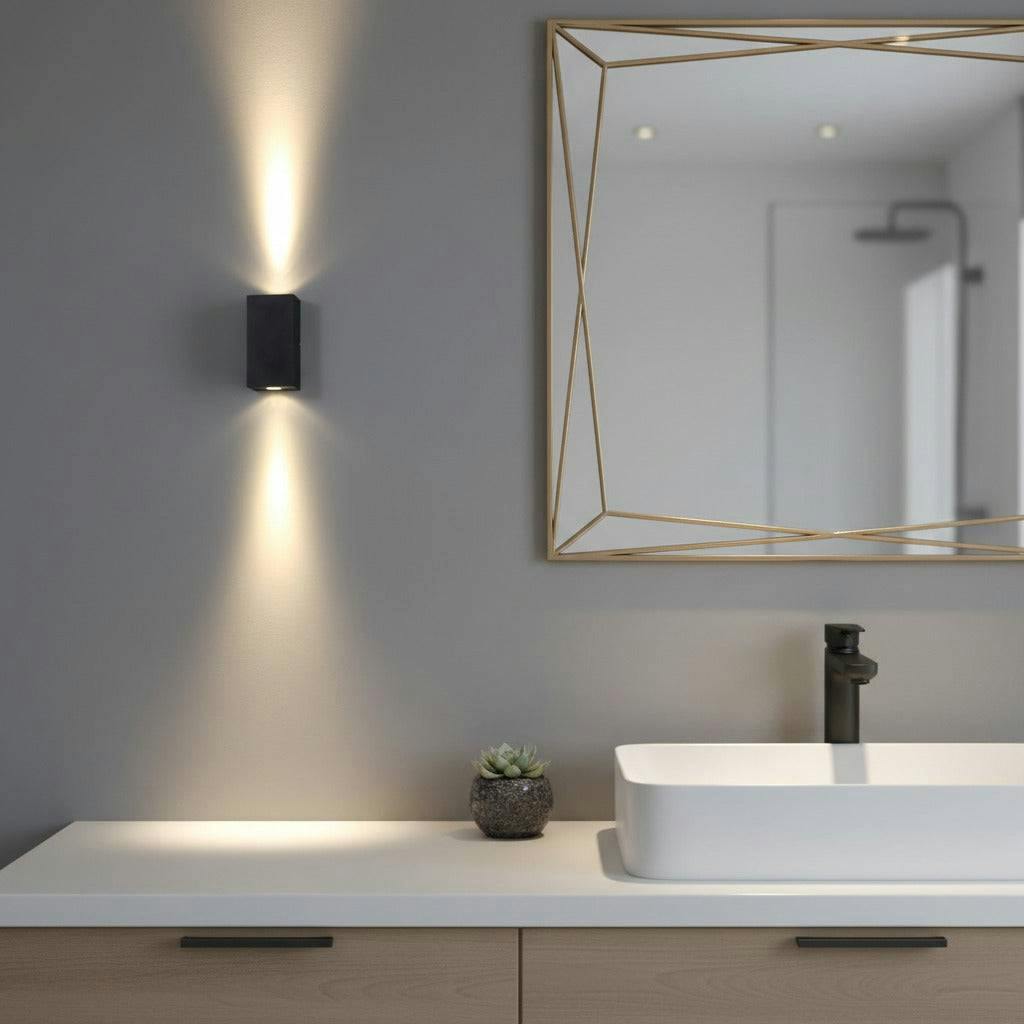 Rackhams Black 6 Watt Led Modern Bathroom Sconce