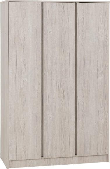 Rackhams Malvern 3 Door Triple Wardrobe - Urban Snow