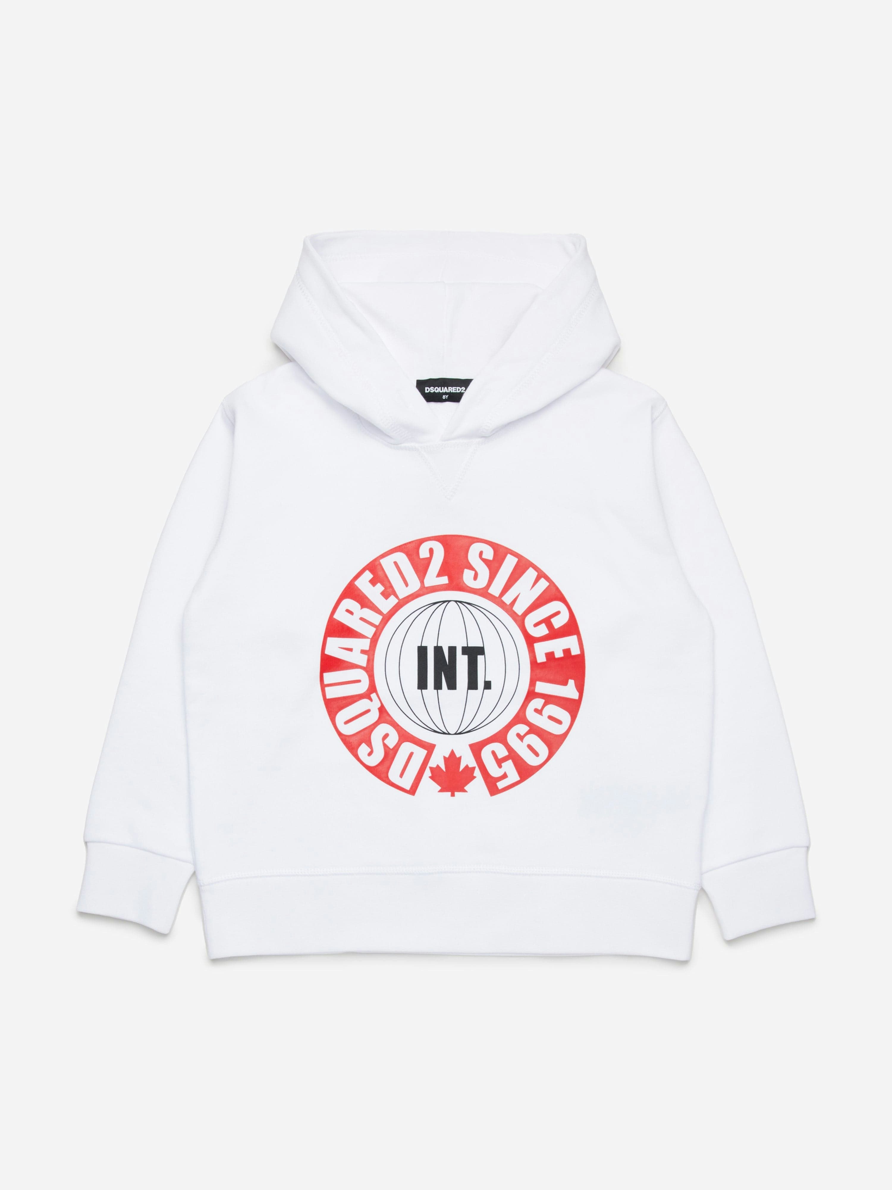 Dsquared2 Kids Boys White Logo Hoodie In - 12 Yrs