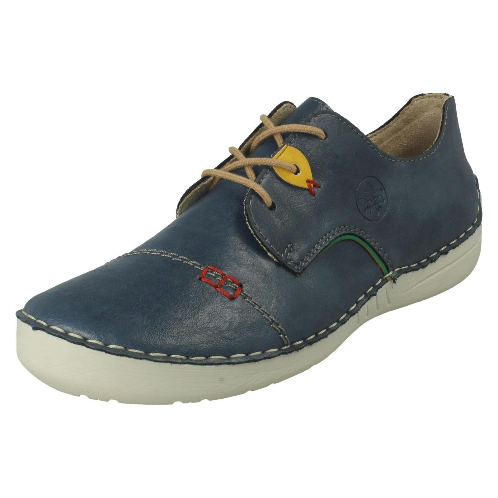 Rieker Women's Blue Casual Lace Up Shoes 52528 - Uk 6.5