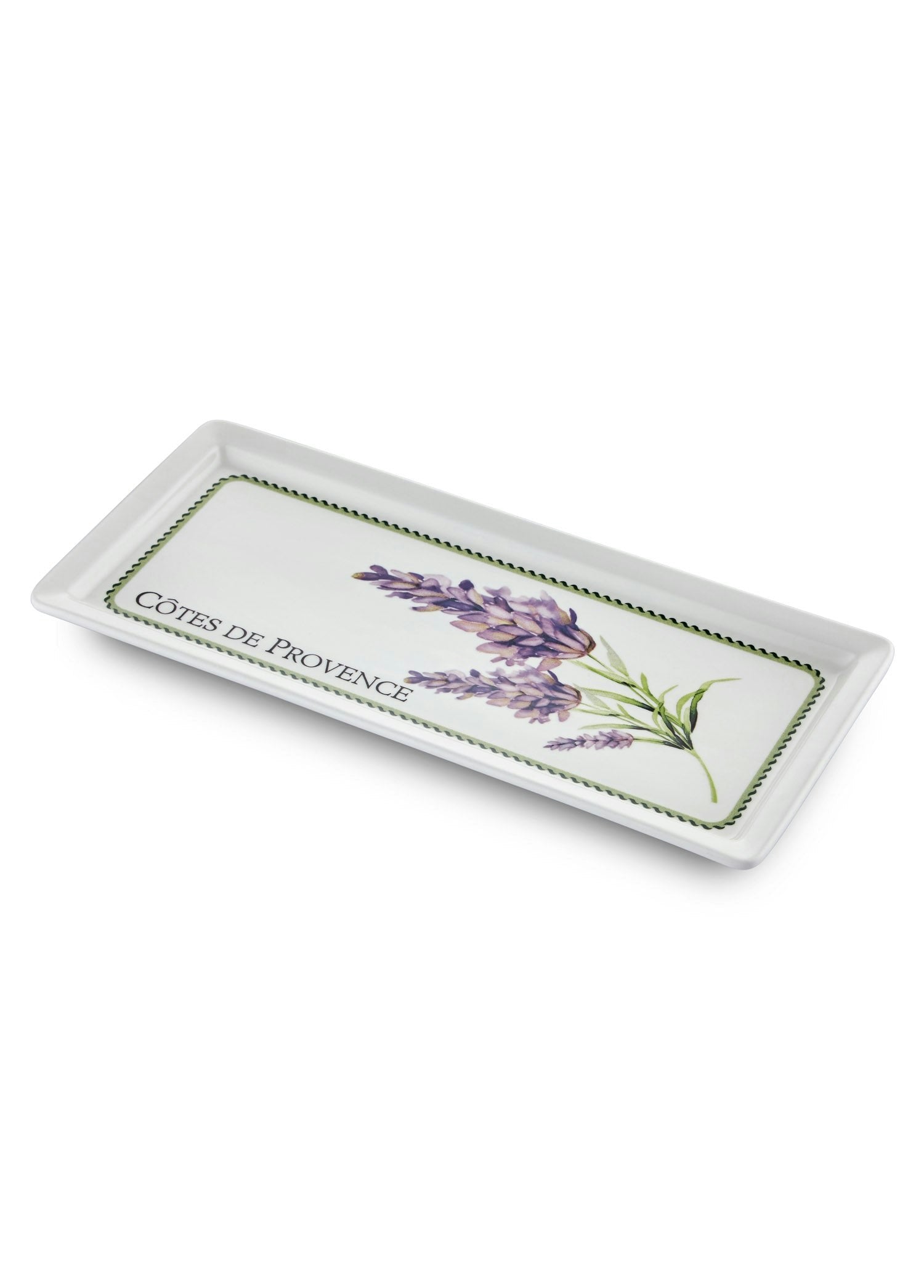 Rozi Green/Purple Provence Collection Rectangular Serving Platter – 35 X 16 Cm