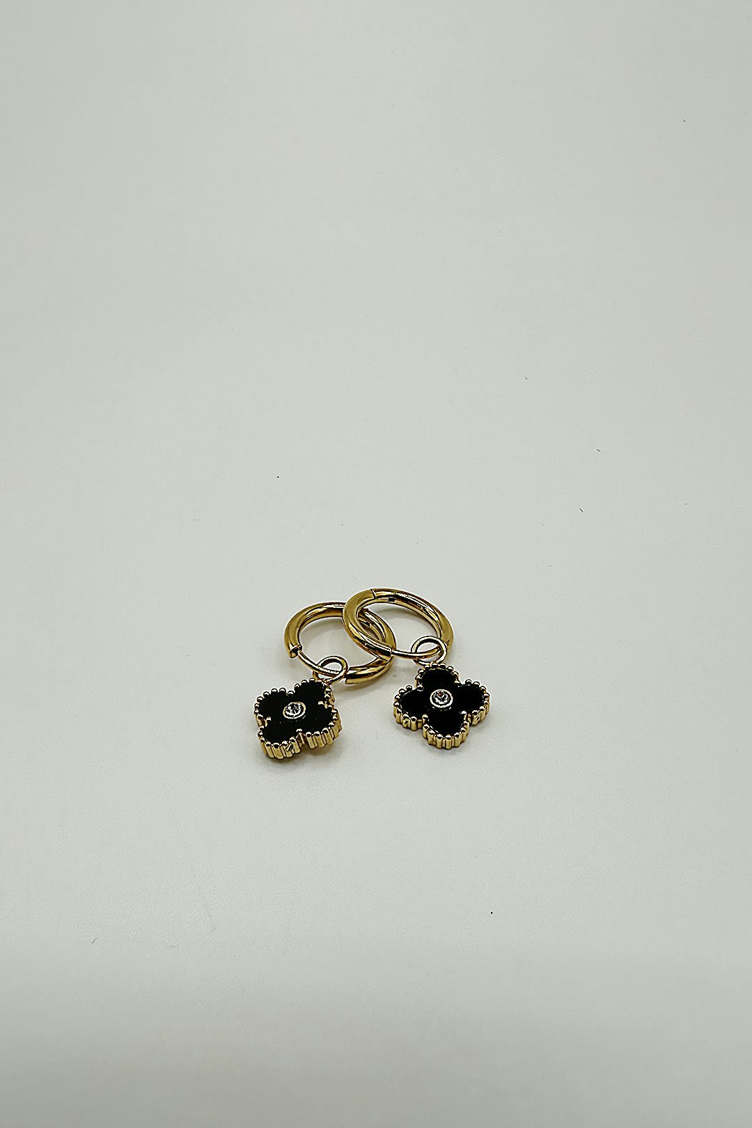 Svnx Gold Mini Clover Drop Hoop Earrings In - One Size