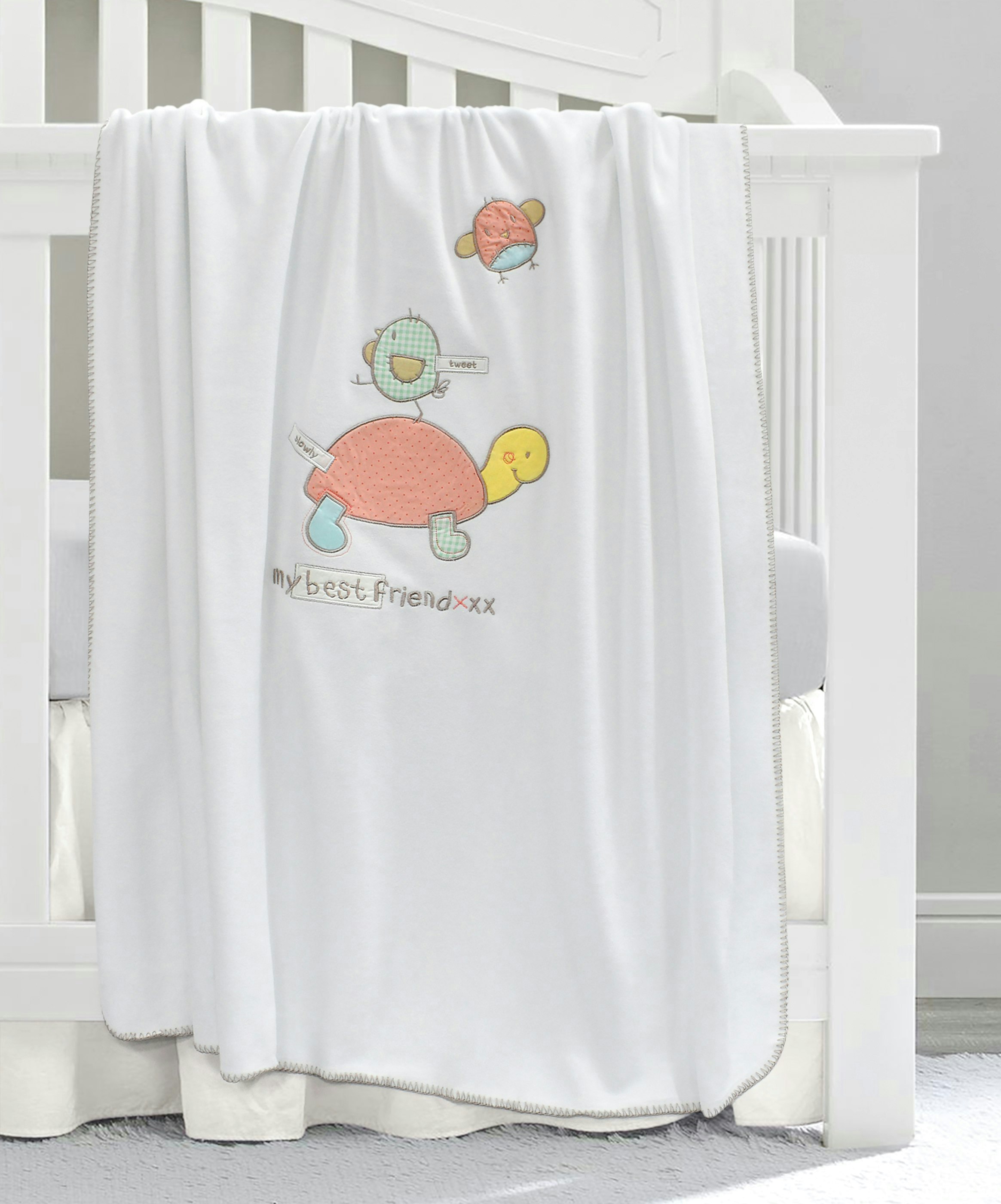 Rackhams Cream Tortoise Fleece Blanket - 70Cm X 90Cm - 70Cm X 100Cm - Blanket