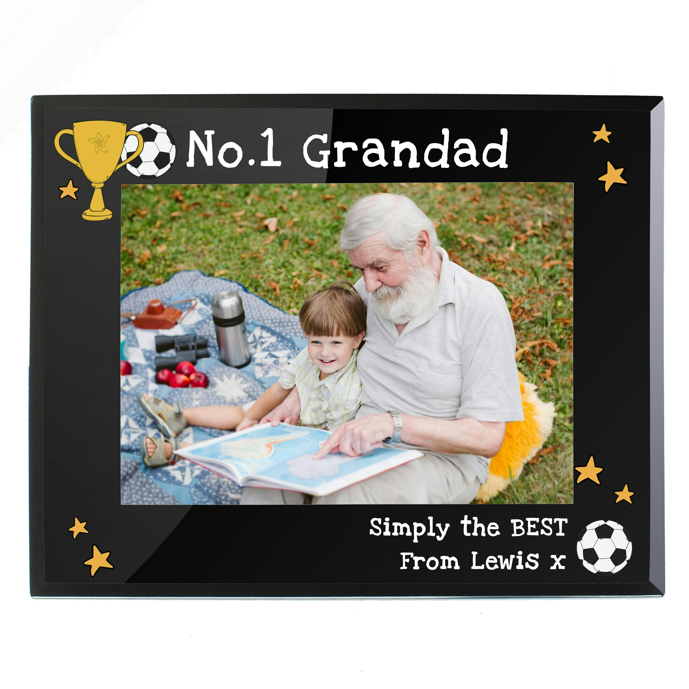 Rackhams Black Personalised Simply The Best 5X7 Landscape Glass Photo Frame