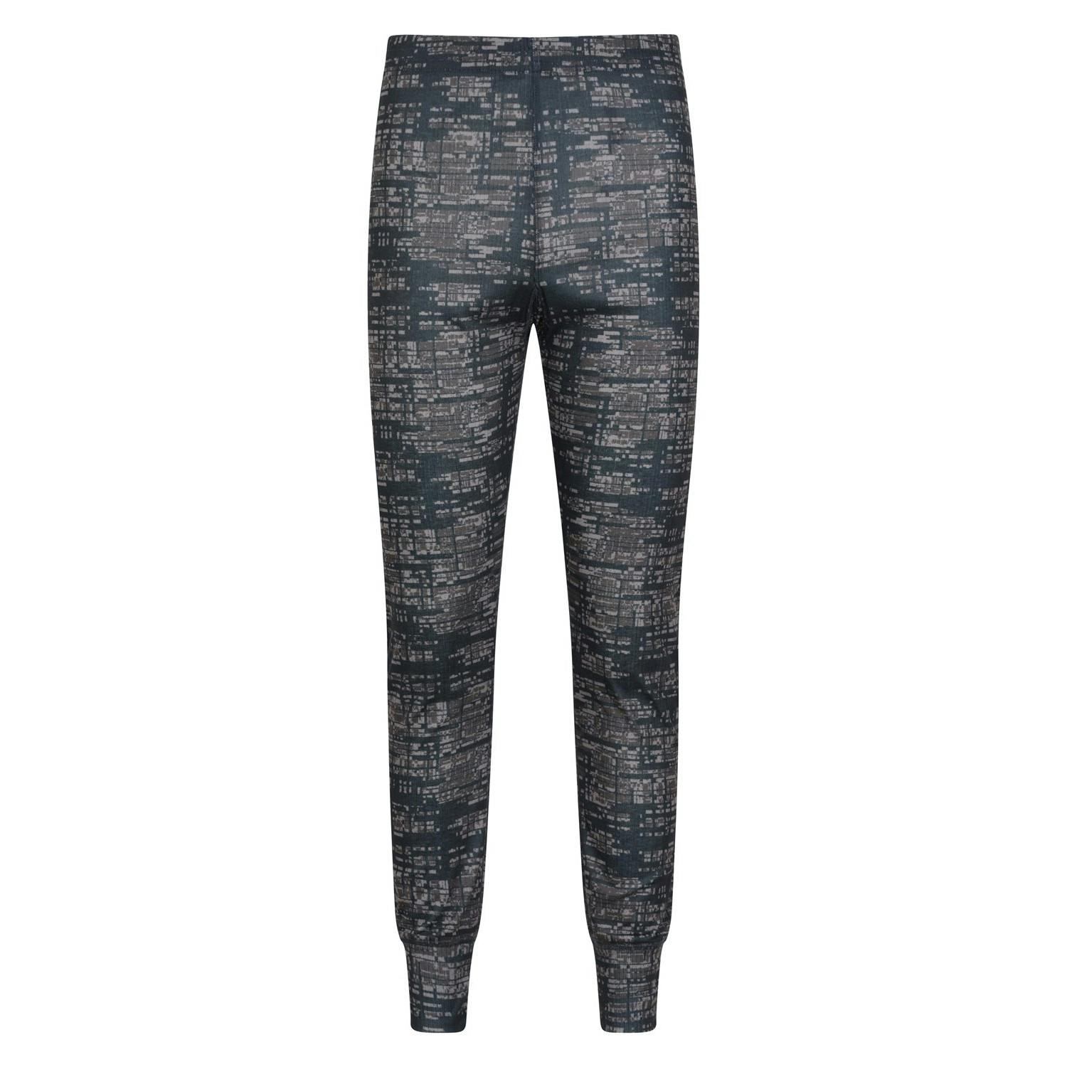 Mountain Warehouse Men's Black Talus Dash Print Thermal Bottoms - 3XL - 100% Polyester