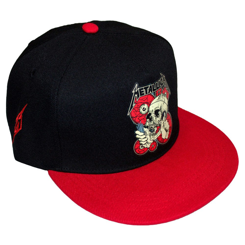 Paradiso Clothing Unisex Red Metallica The Shortest Straw Eyes Snapback