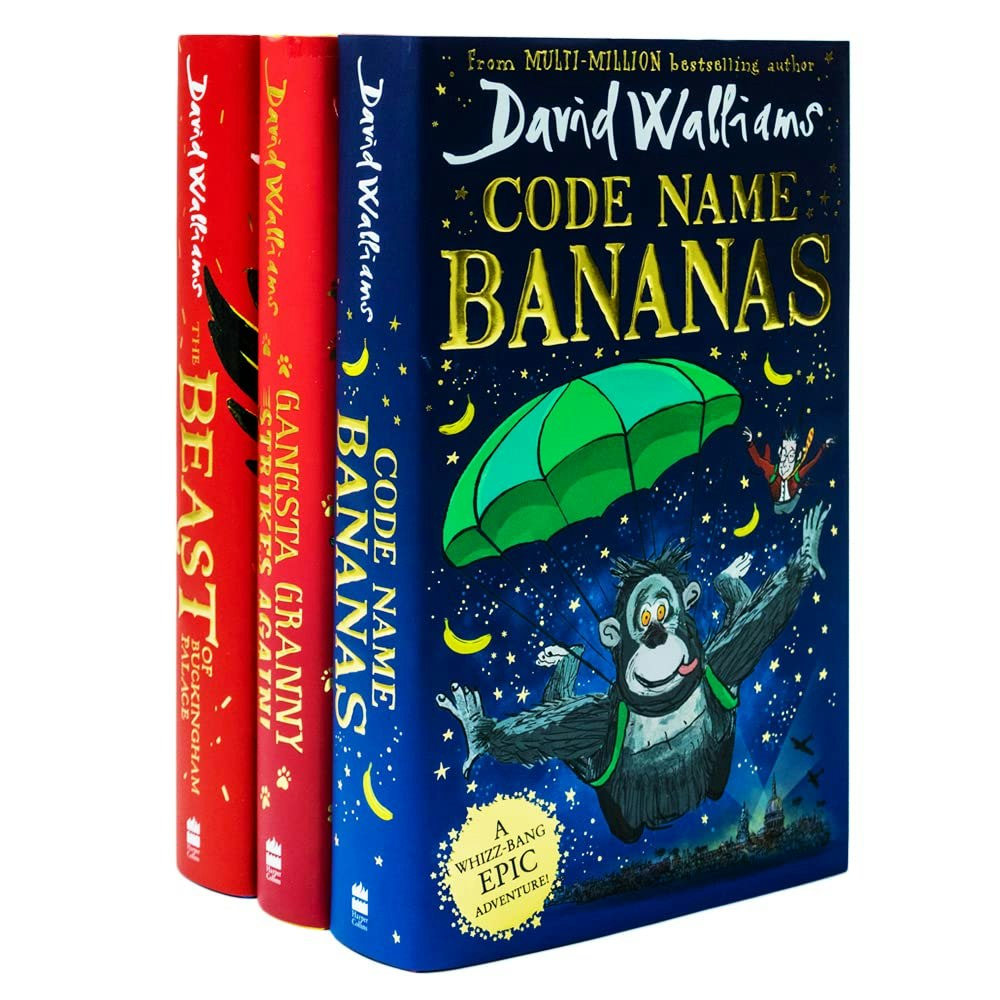 Various Publishers David Walliams 3 Books Set Collection (Code Name Bananas, Gangsta Granny Strikes Again, The Beast Of Buckingham Palace)