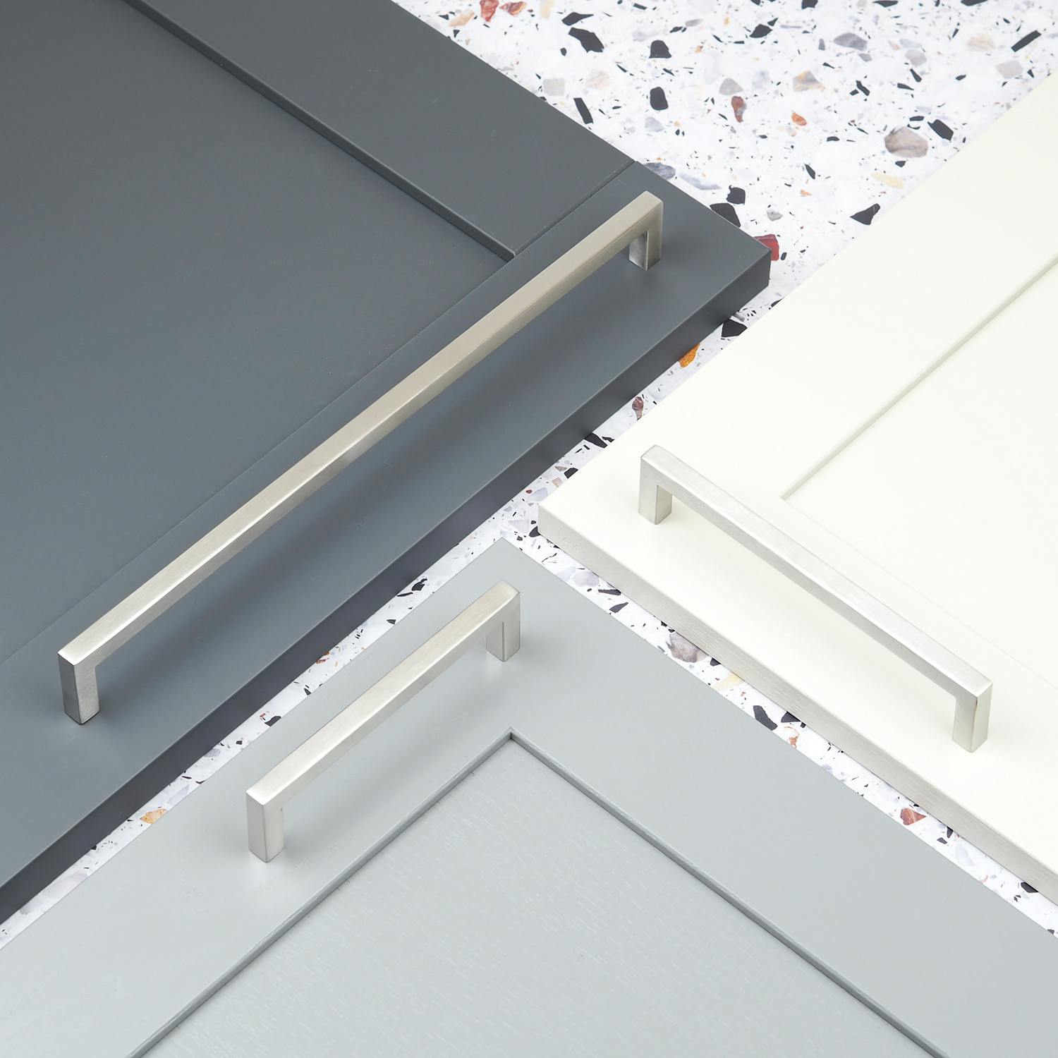 Handle & Home Brushed Nickel Square Handles - 160Mm Handle