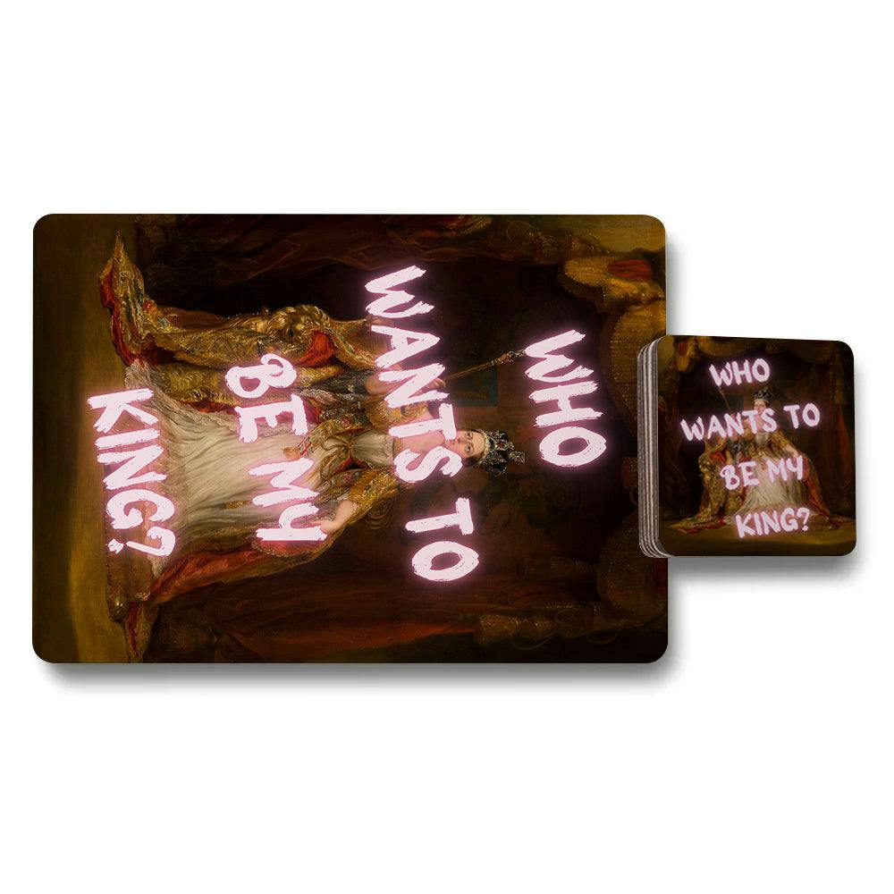 Rackhams Set Of 12 Placemats And Coasters With Designer Artwork And Wood Bottom