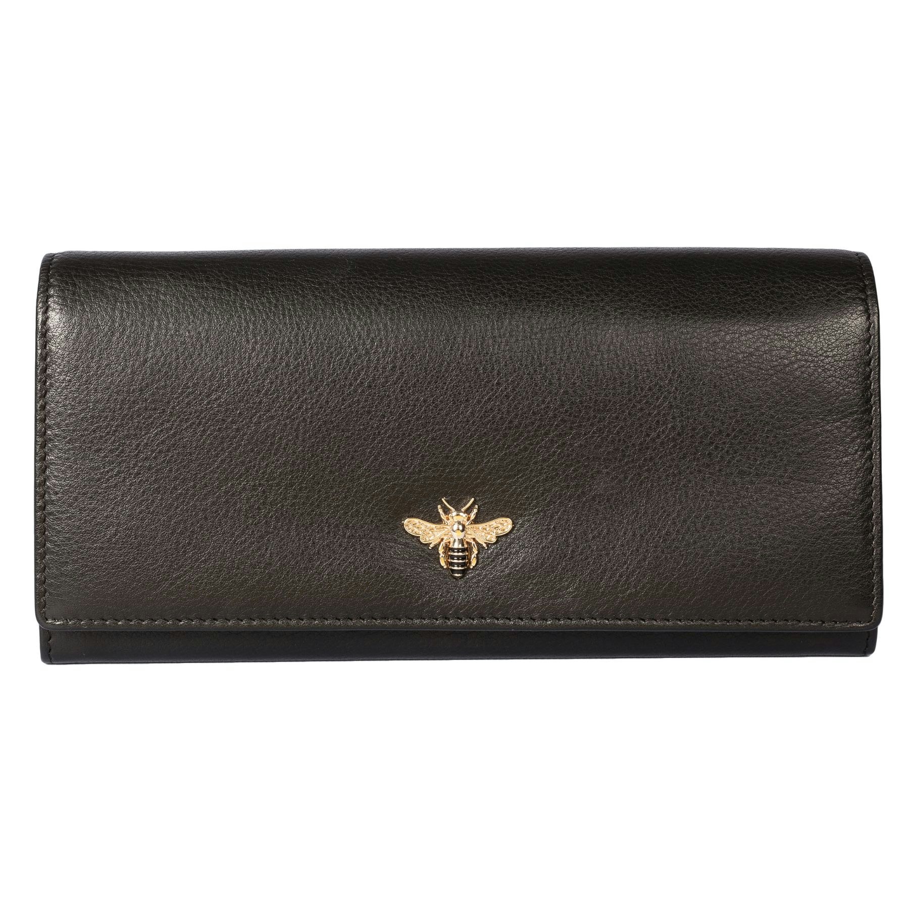 Mala Leather Black/Red Bee Matinee Leather Purse – Mason Collection – - Blk