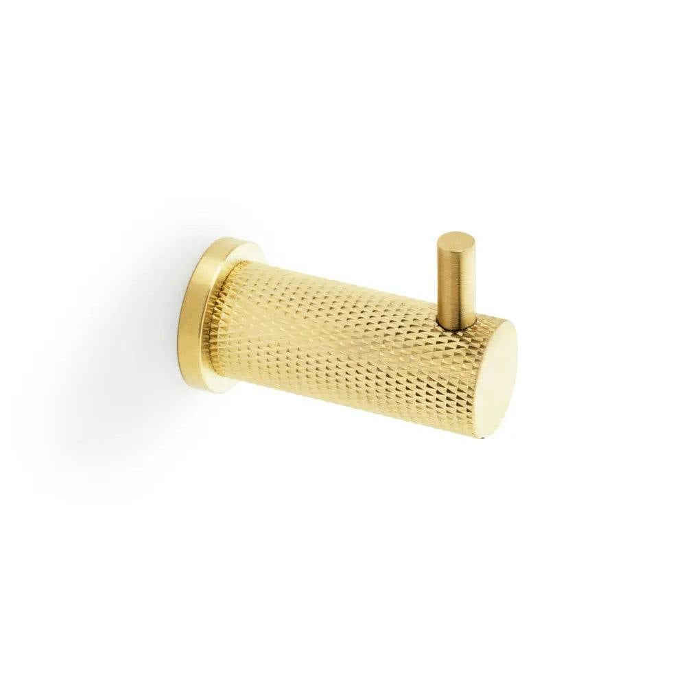 Oakcrafts Alexander & Wilks Brunel Knurled Coat Hook - Satin Brass - Image 2