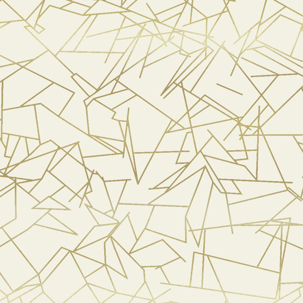 Erica Wakerly Gold/Cream Angles And Wallpaper - 10M Roll