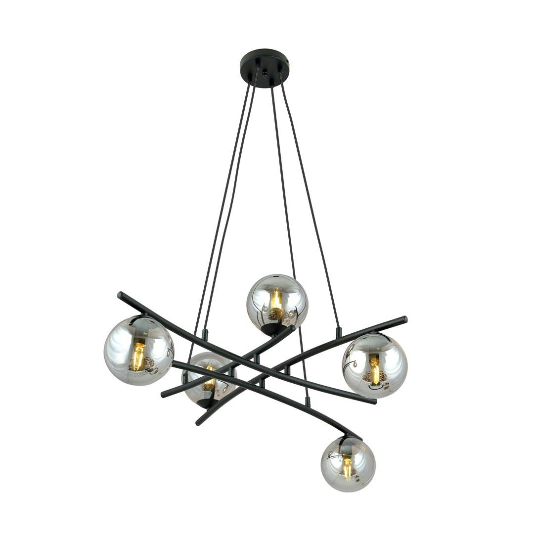Emibig Black Essa Pendant Lamp 5 X E14 With Graphite Shade