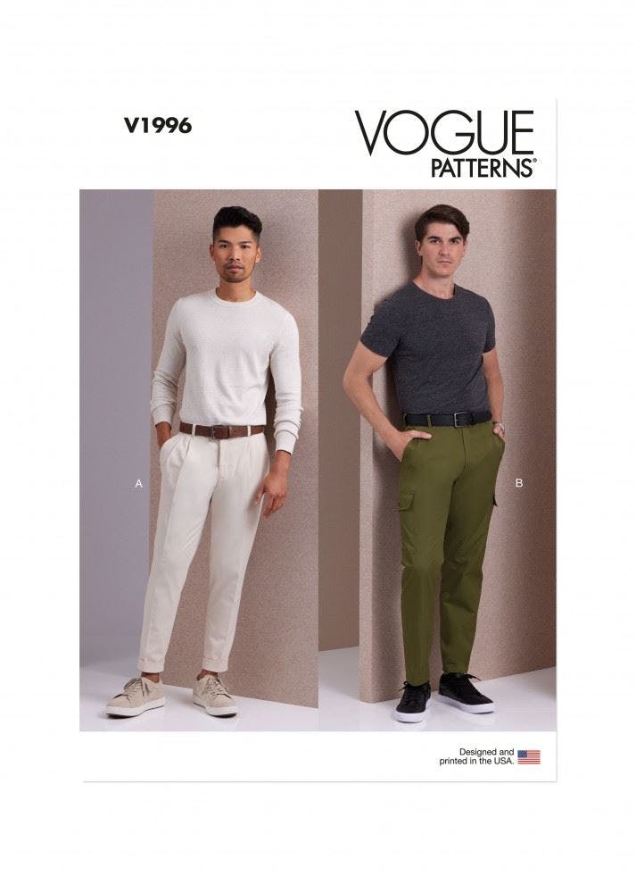 Vogue Men's Sewing Pattern 1996, Trousers For Aa (34-36-38-40-42) - Intermediate - Aa (34-36-38-40-42)
