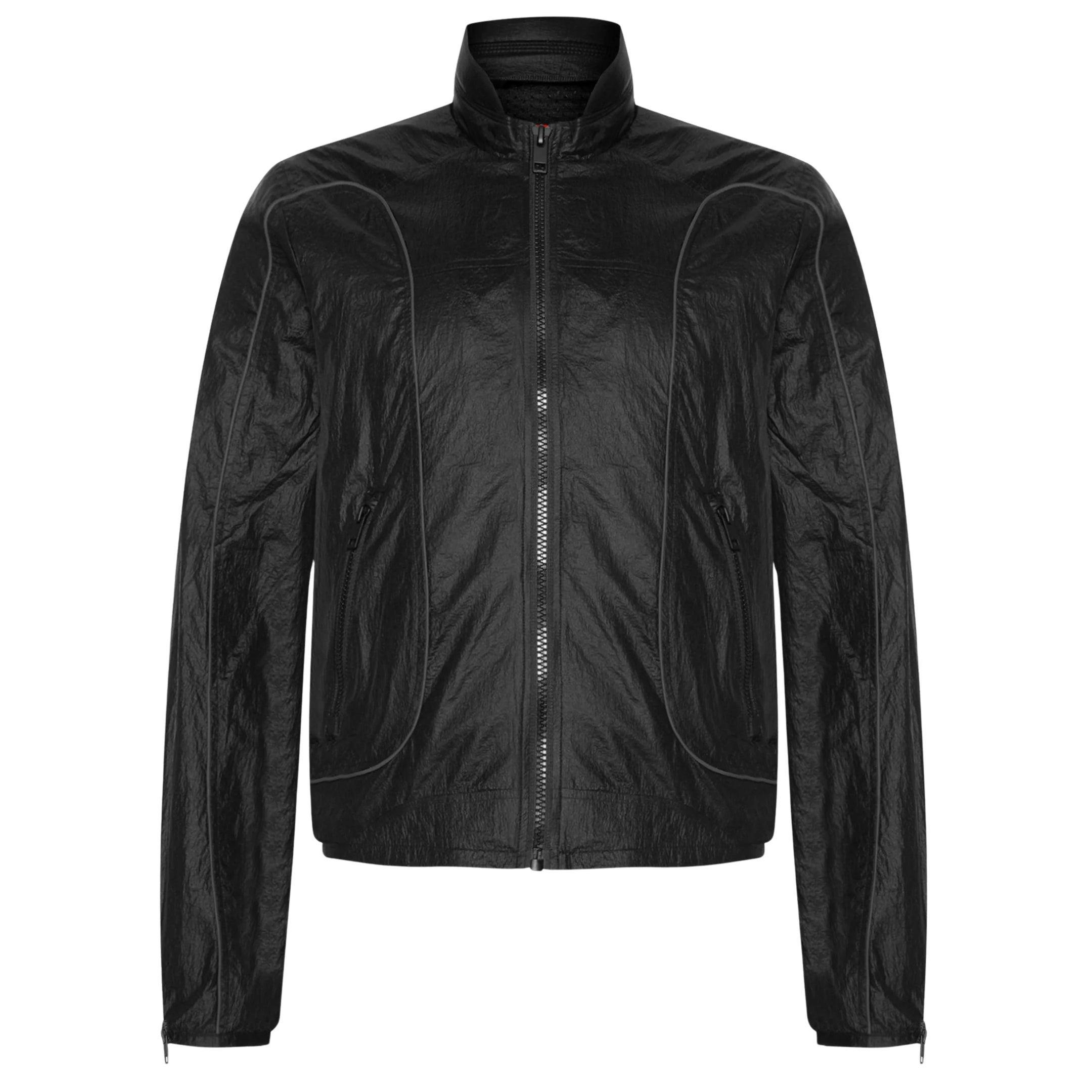 Diesel Men's Black Motor Cross Style Track Jacket - Xl - 100% Nylon