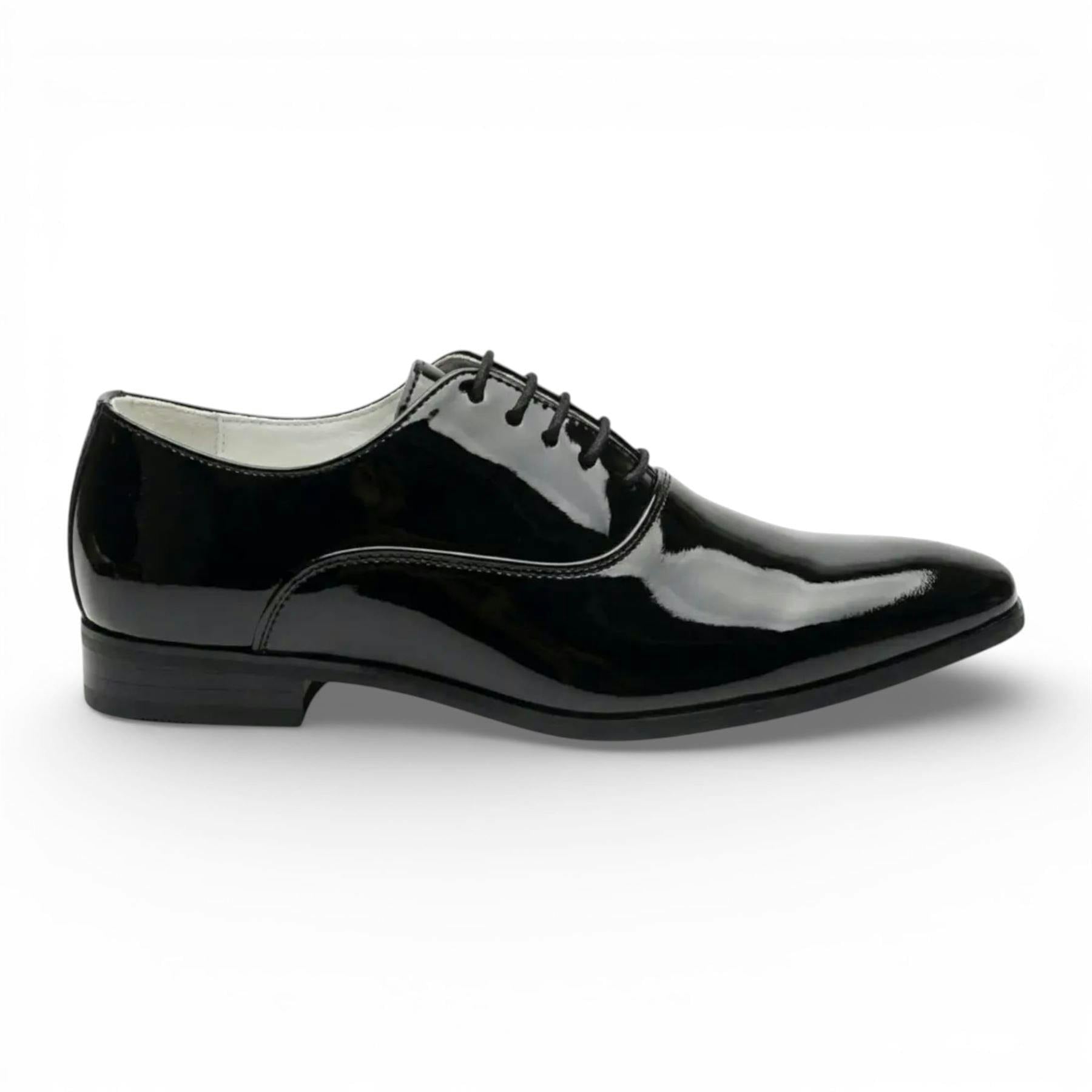 Dolcetto Men's Black Formal Patent Pu Leather Oxford Dress Brogue Shoes - Uk 10 | Eu 44 | Us 11