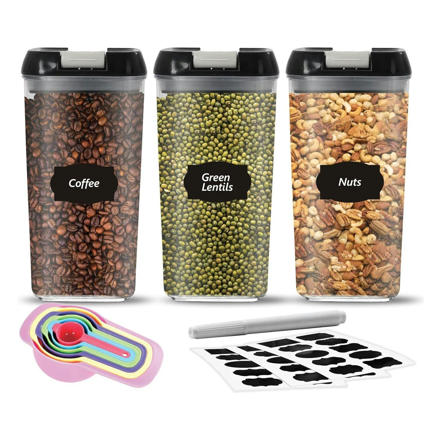 Top 3 3 Piece 1.2L Food Storage Lock N Fresh Stackable Containers - Plastic - Clear - Food Storage Set