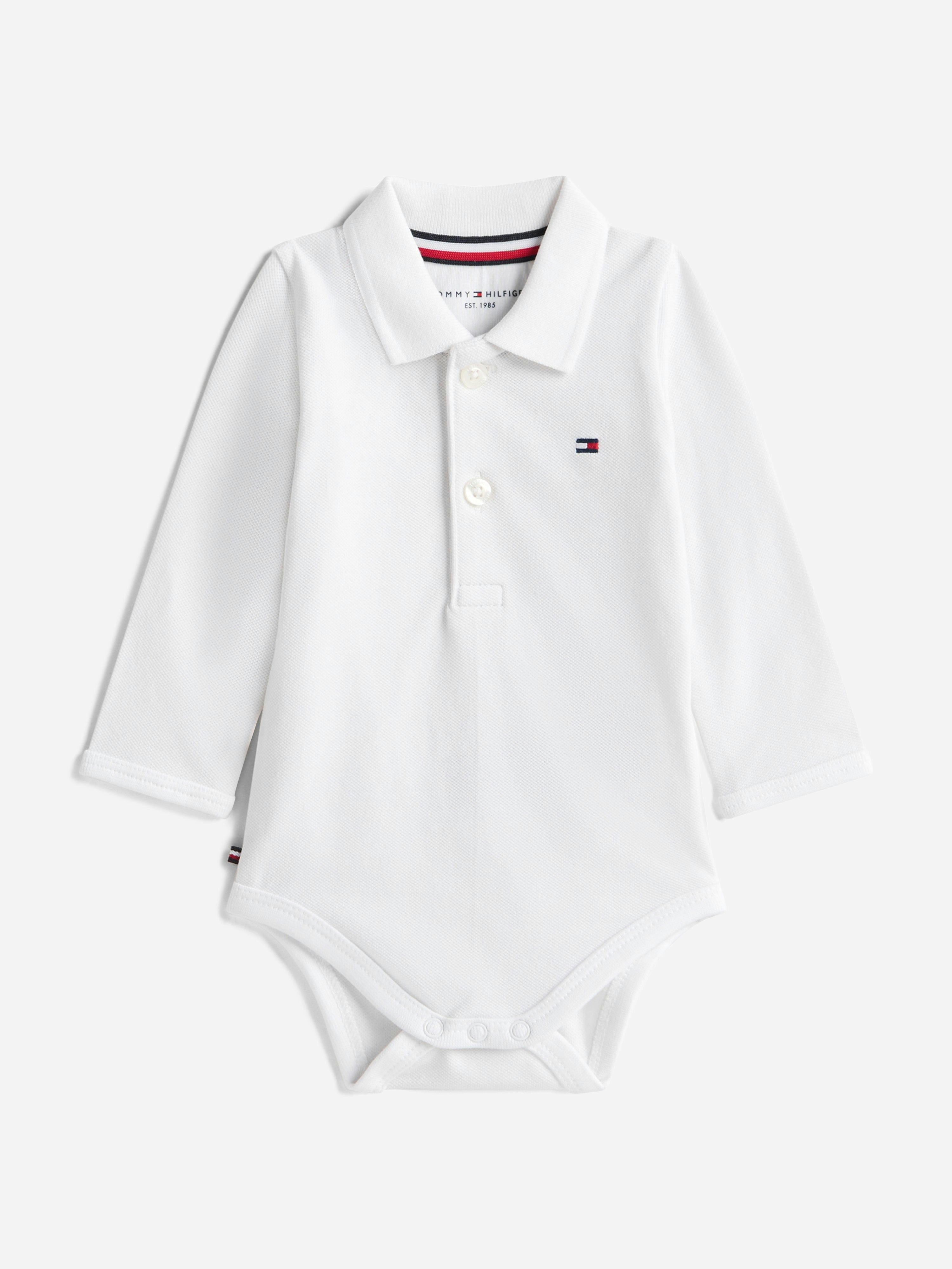 Tommy Hilfiger White Baby Polo Bodysuit In - 3 Mths
