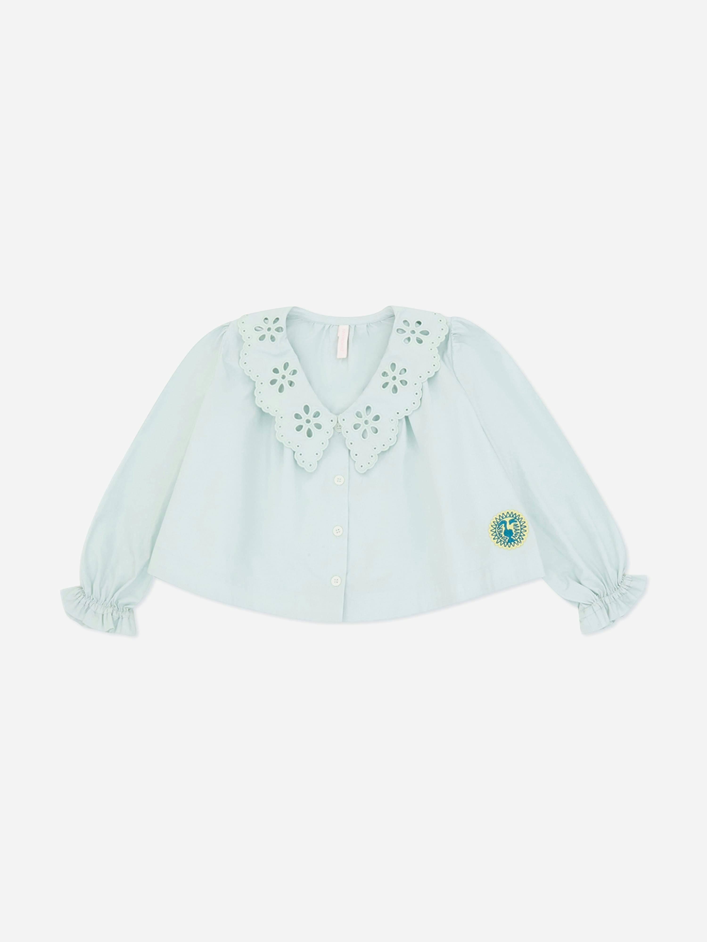 Zimmermann Girls Blue Awaken Broderie Anglaise Shirt In - 6 Yrs