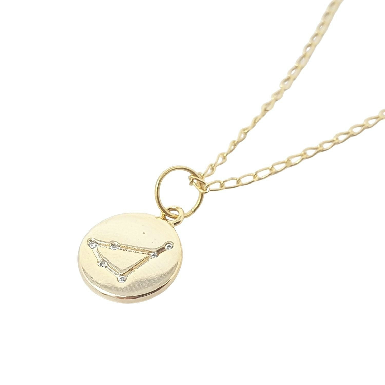 Harfi Gold Capricorn Plated Constellation Star Map Pendant Charm Necklace