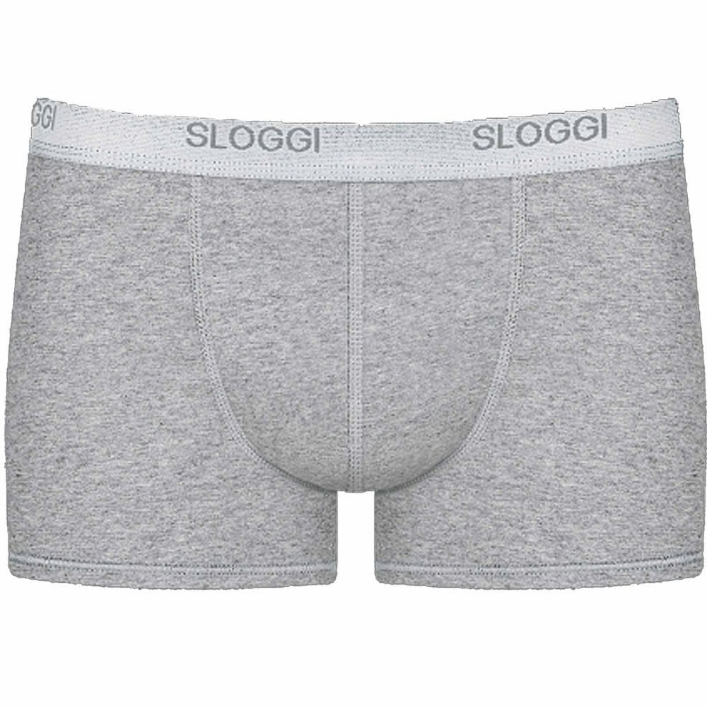 Sloggi Men's Grey Basic Short Boxer Trunk, Melange - Xl