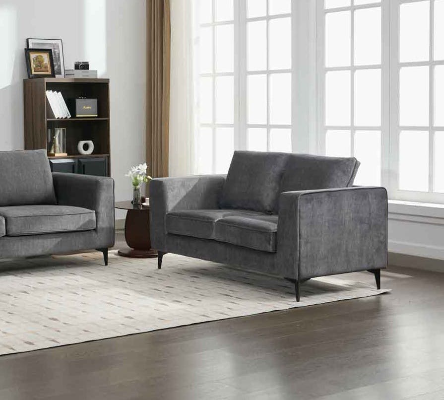 Rackhams Black Aston 2 Seater Sofa - Graphite