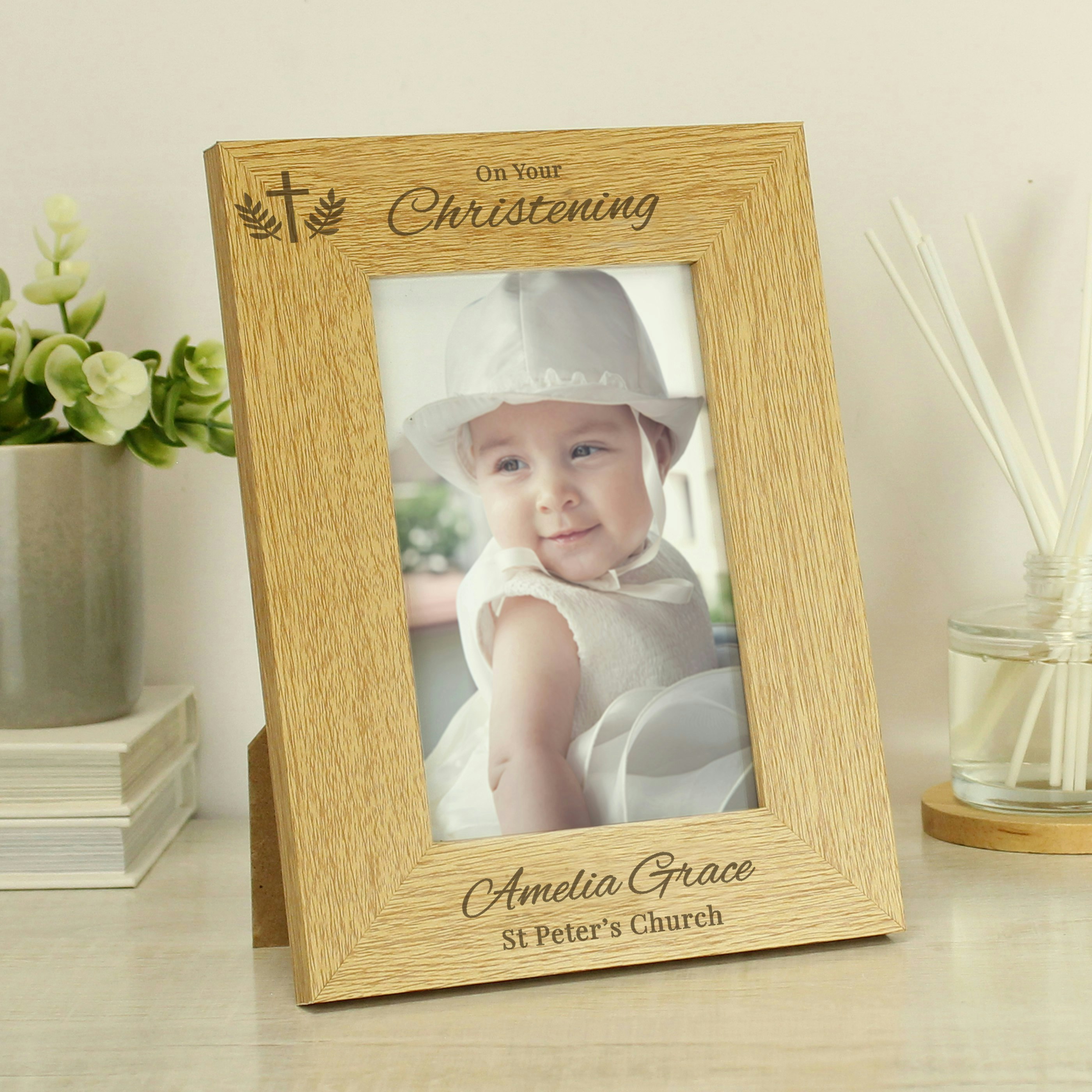 Personalised Memento Company Personalised Christening 6X4 Photo Frame