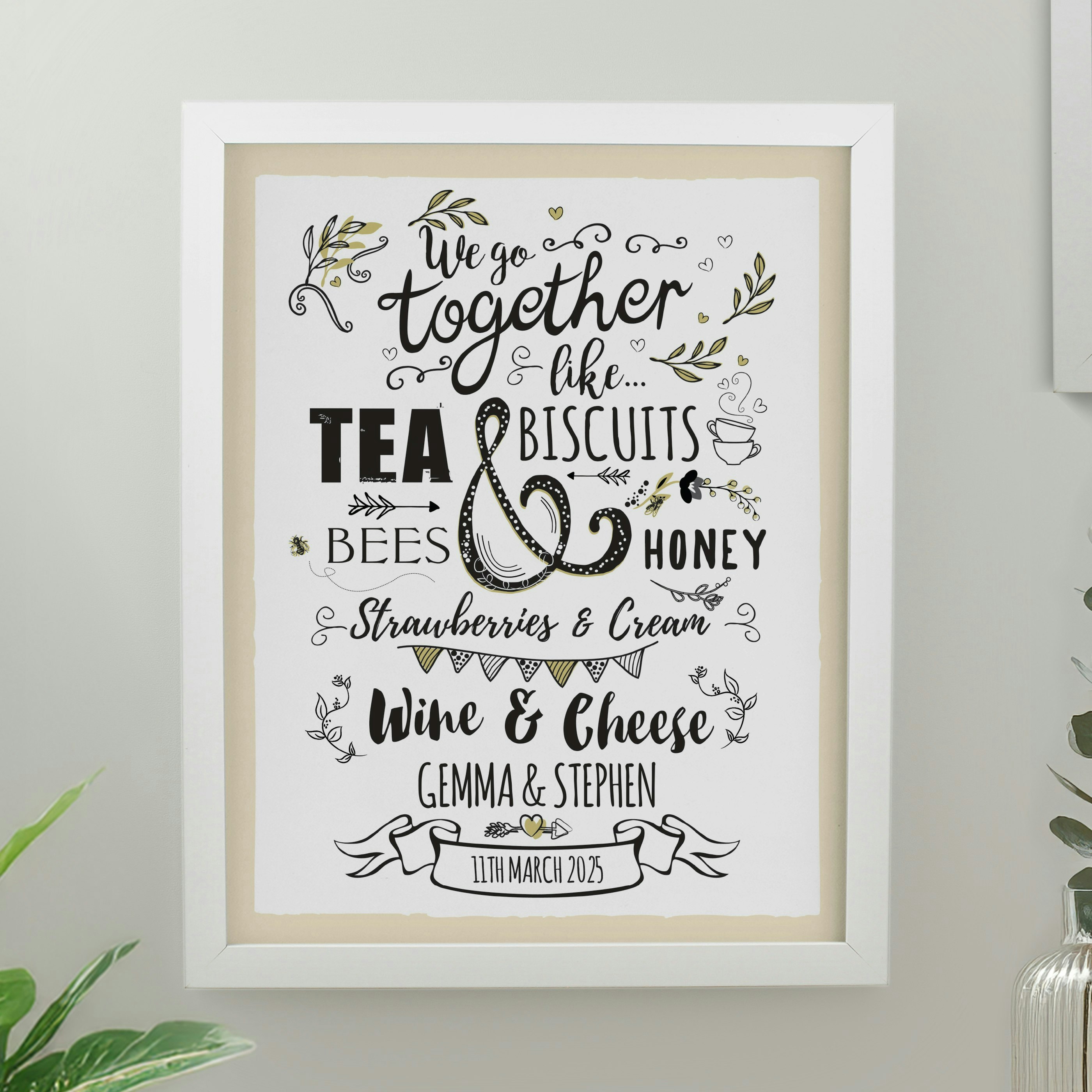 Personalised Memento Company White Personalised We Go Together Poster Frame