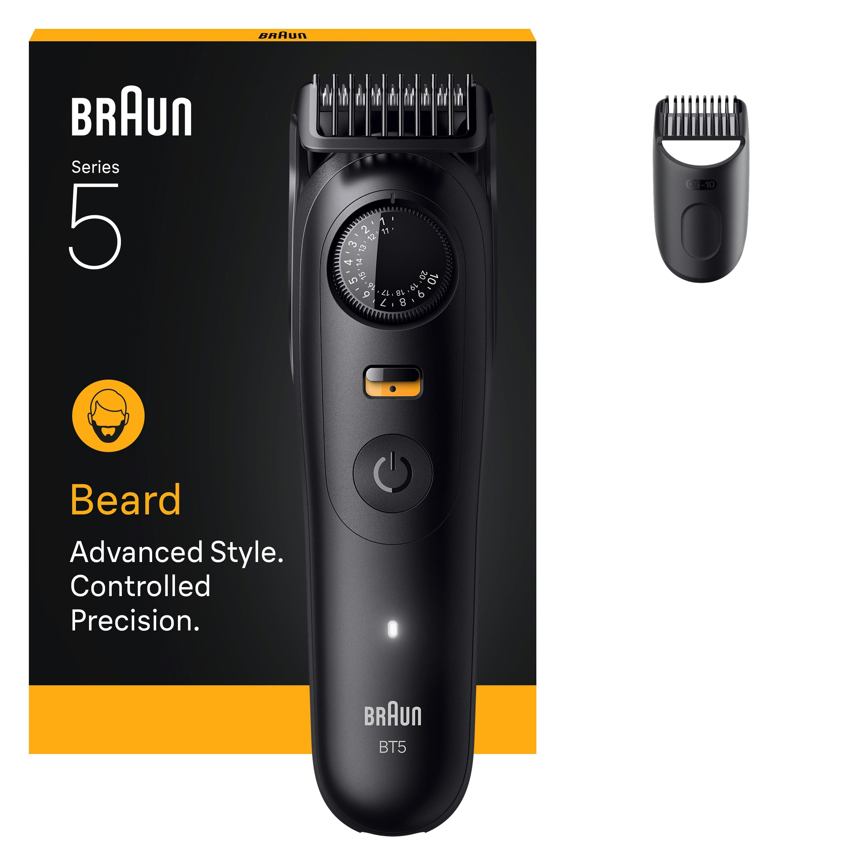 Braun Beard Trimmer Series 5, +2 Styling Tools, 20 Lengths, Sharp Blade, Bt5500, Black,Top Gift Picks - Image 5