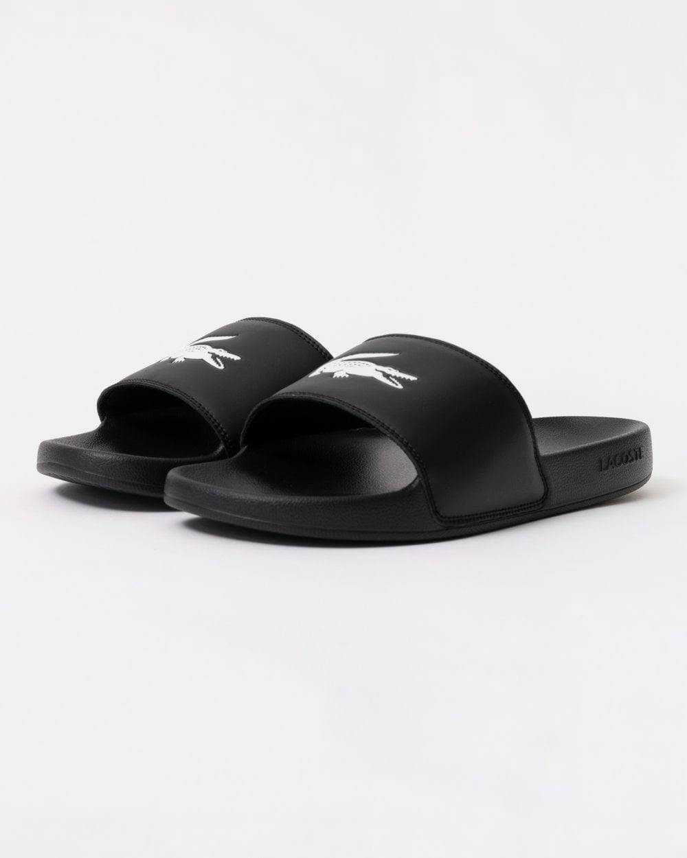 Lacoste Men's Black/White Serve Sliders - 312 - 312 - Uk11 Eu46 Us12