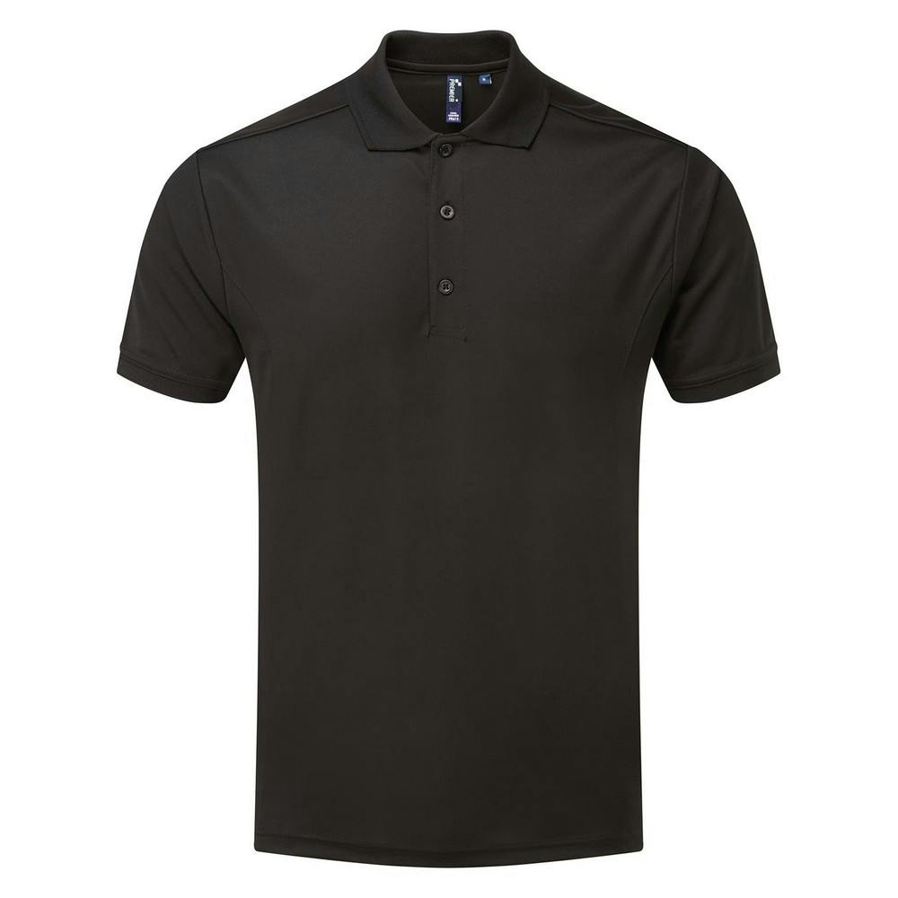 Premier (L, Black) Mens Coolchecker Pique Polo Shirt - Image 2