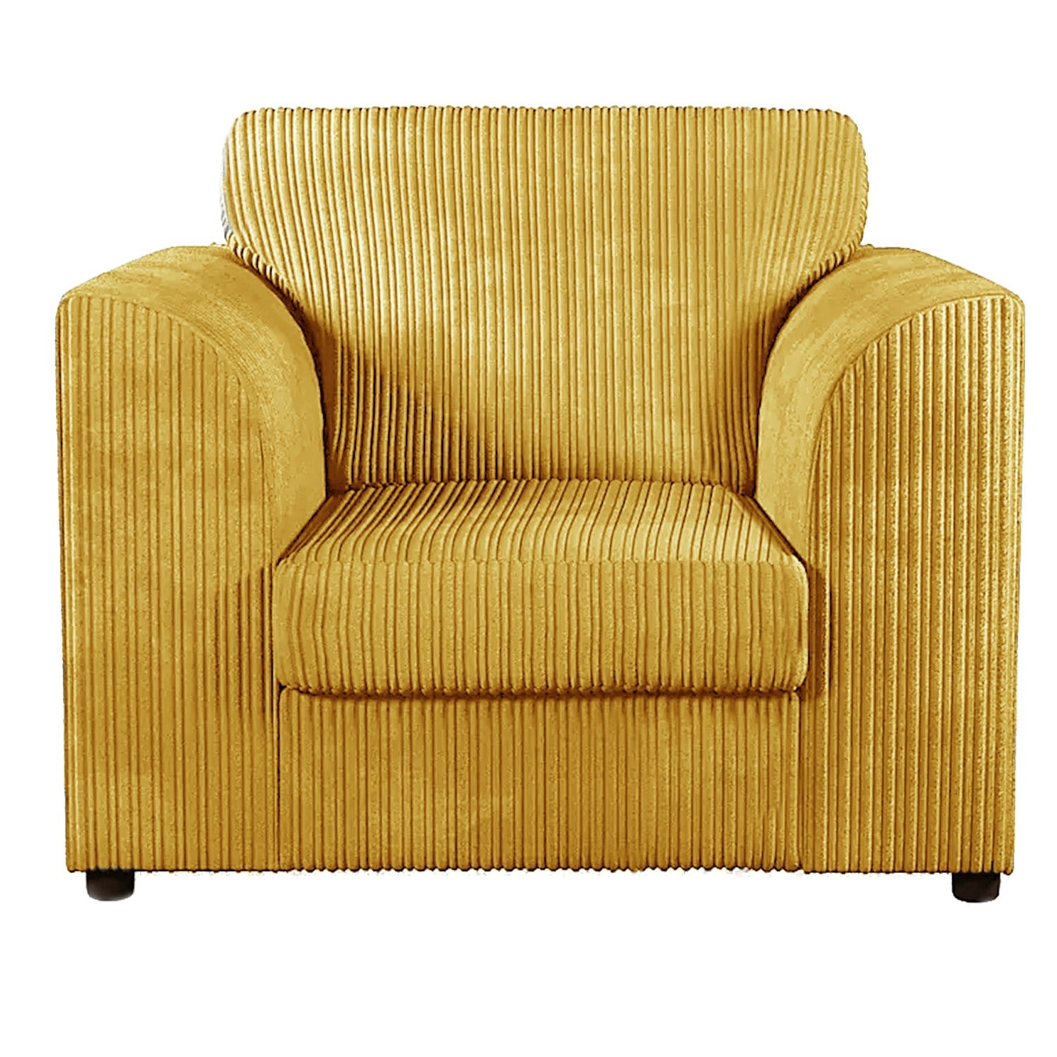 Rackhams Black/Grey Luxor / Ferguson Cord Armchair - Mustard