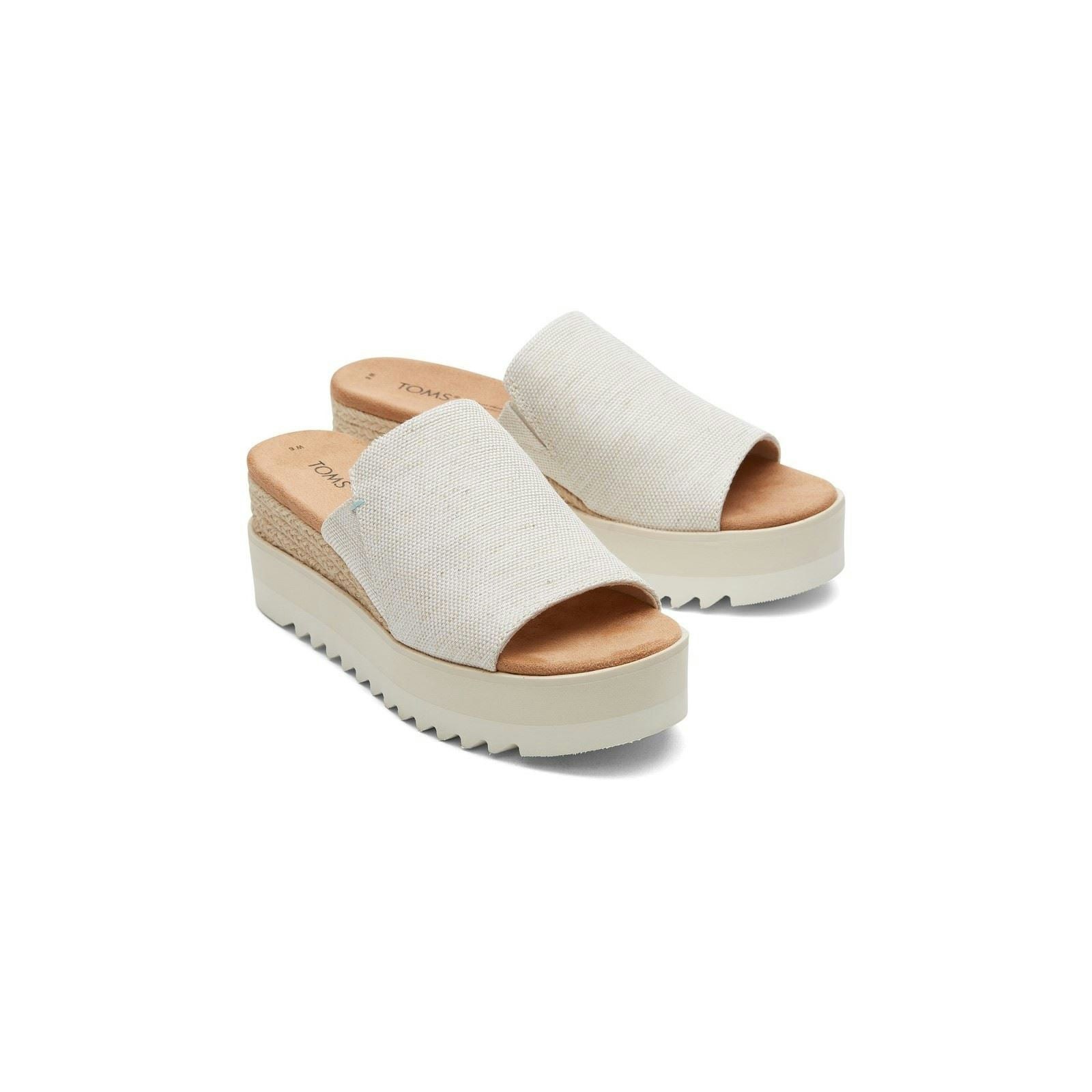 Toms Women's Cream Diana Mule Wedge - Natural - Size 8