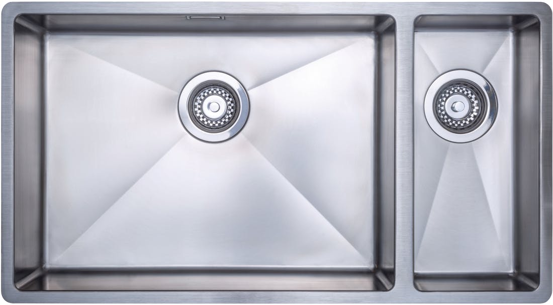 Austen & Co. Como Stainless Steel Extra Large Inset & Undermount 1.5 Bowl Kitchen Sink - Left Hand Main Bowl