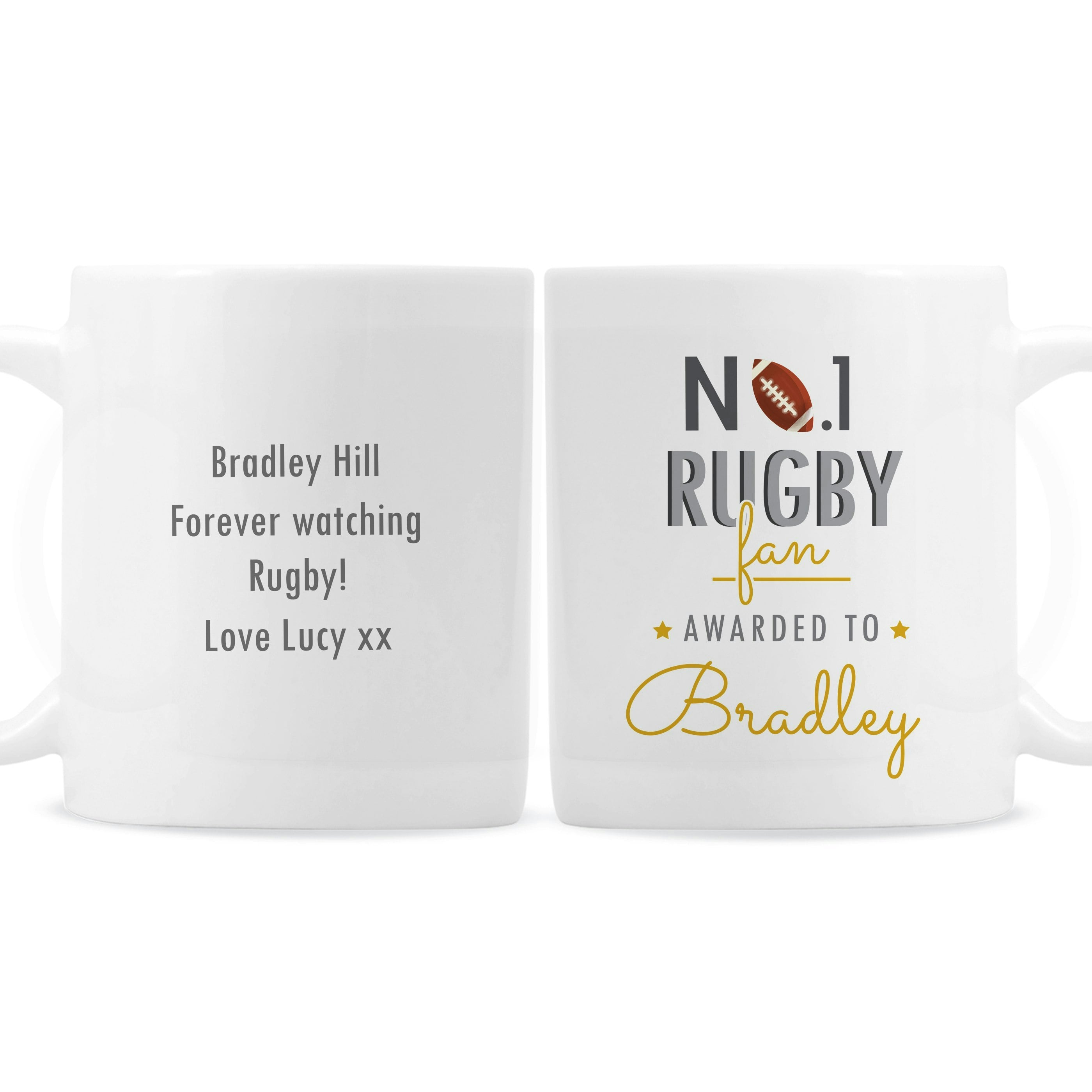 Rackhams Personalised No.1 Rugby Fan Mug