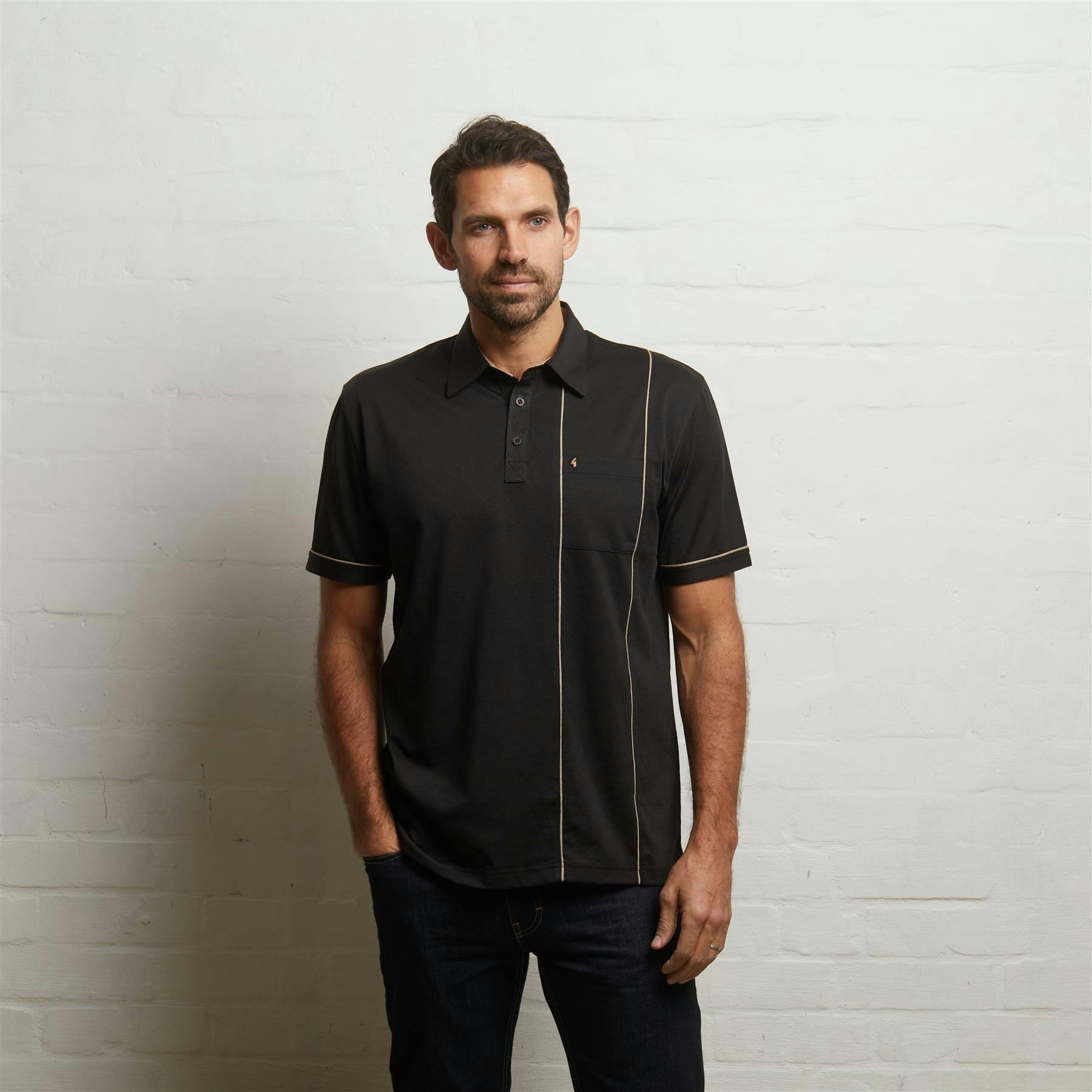 Gabicci Black G55x02 Short Sleeve Jersey Shirt Classic - S